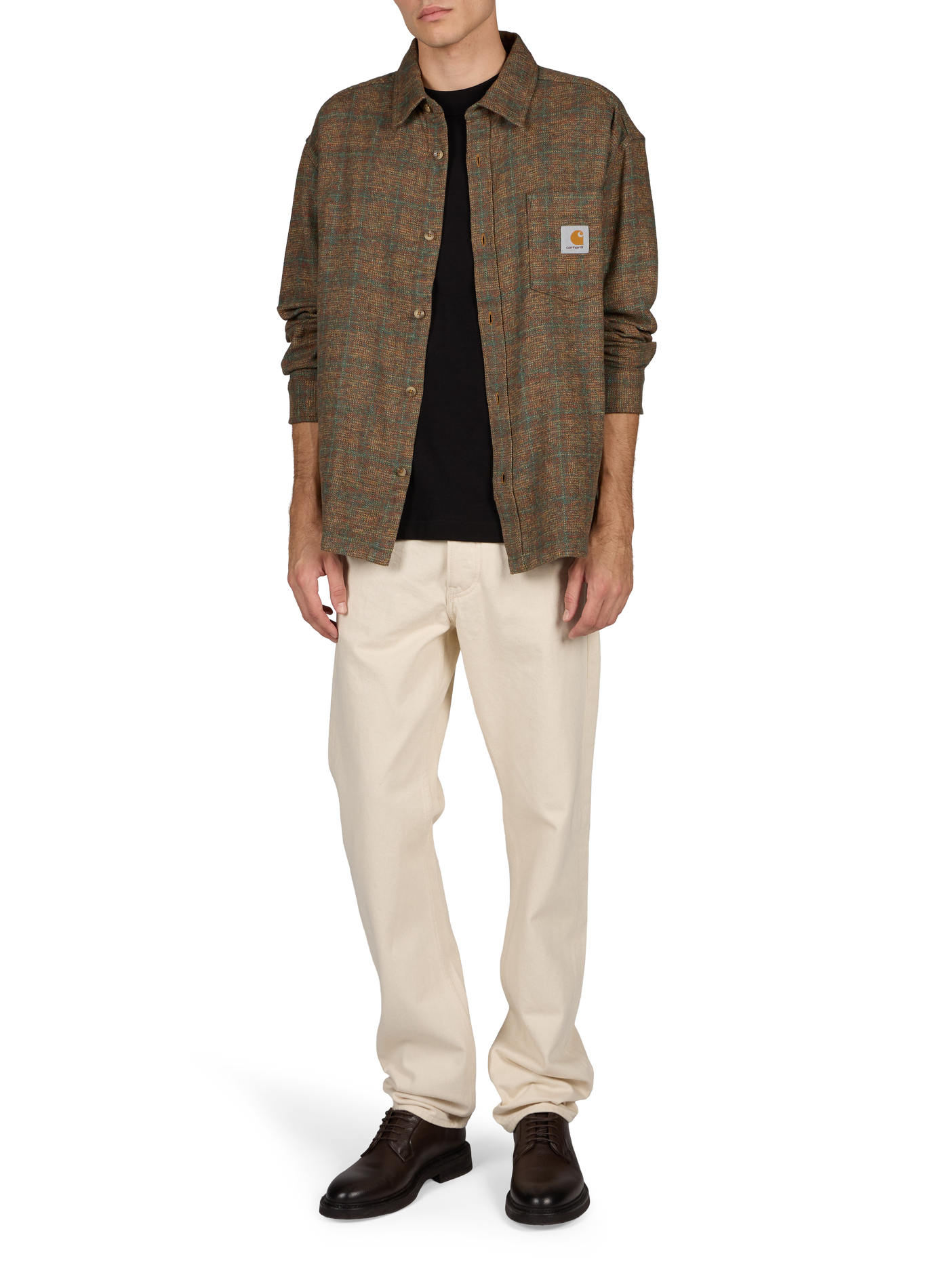 Overhemd met klassieke kraag van katoen CARHARTT WIP Bruin