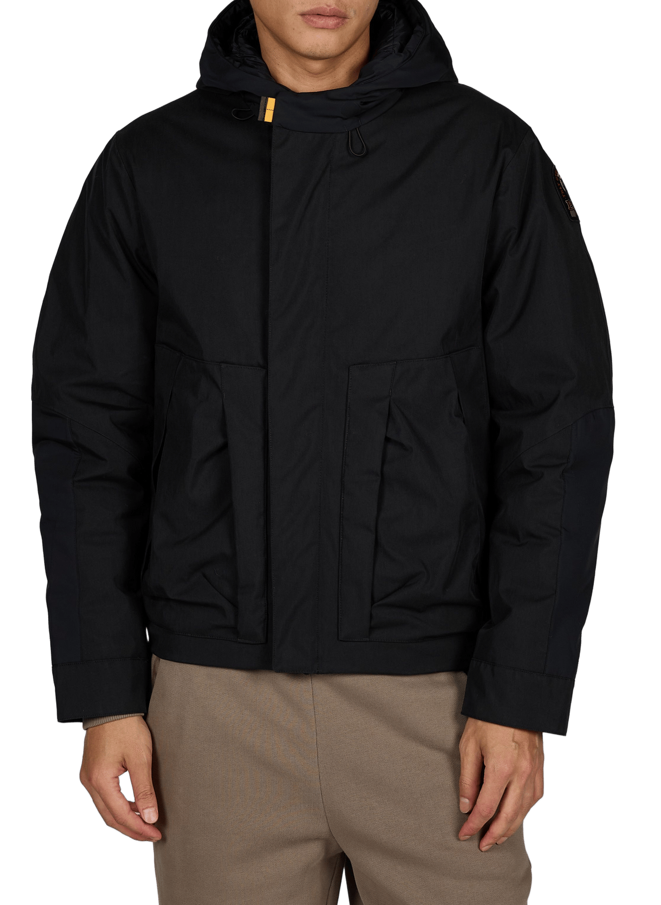 Blouson droit à capuche uni PARAJUMPERS Noir
