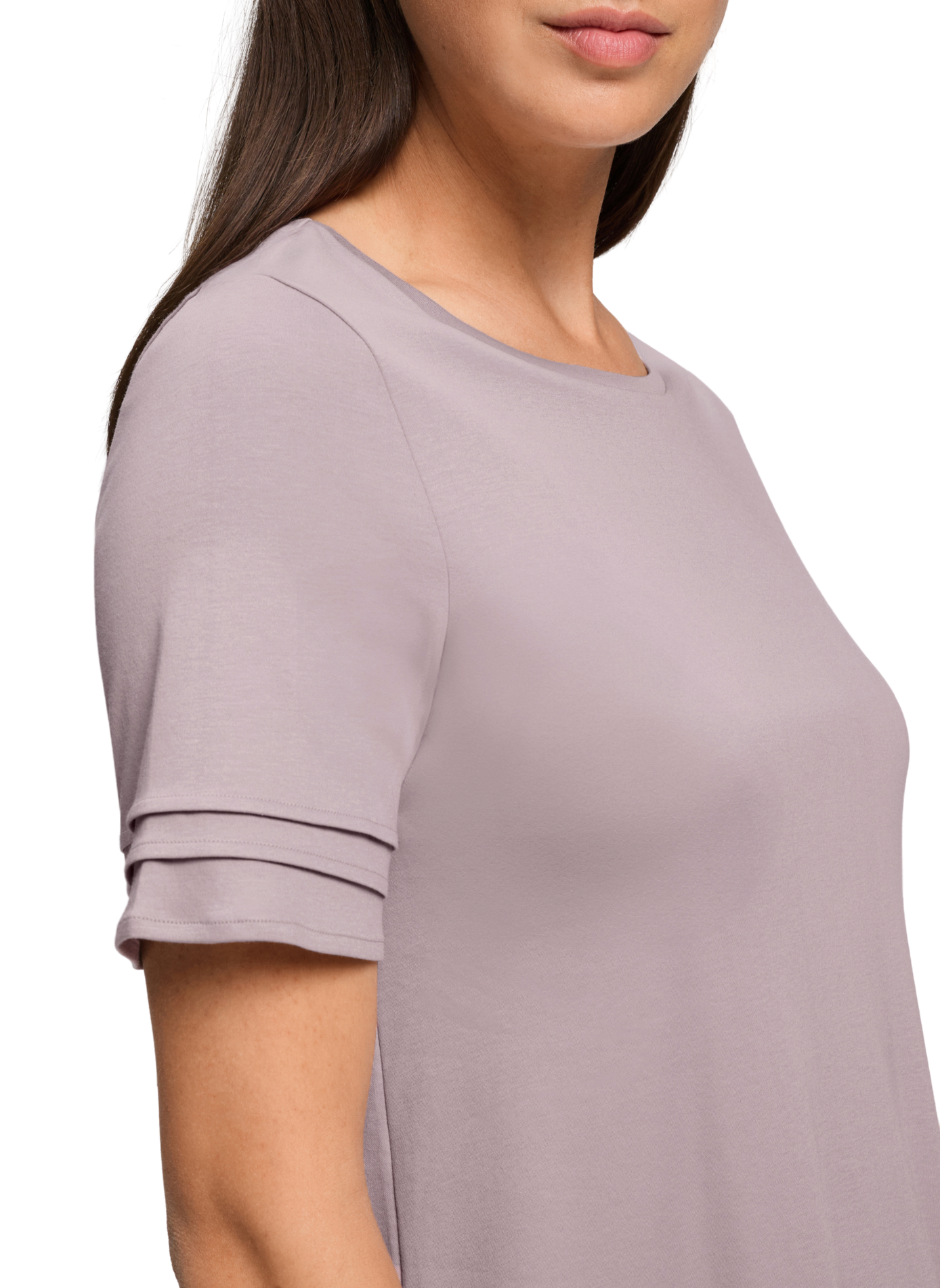 Robe de nuit évasée col rond en coton HANRO Rose