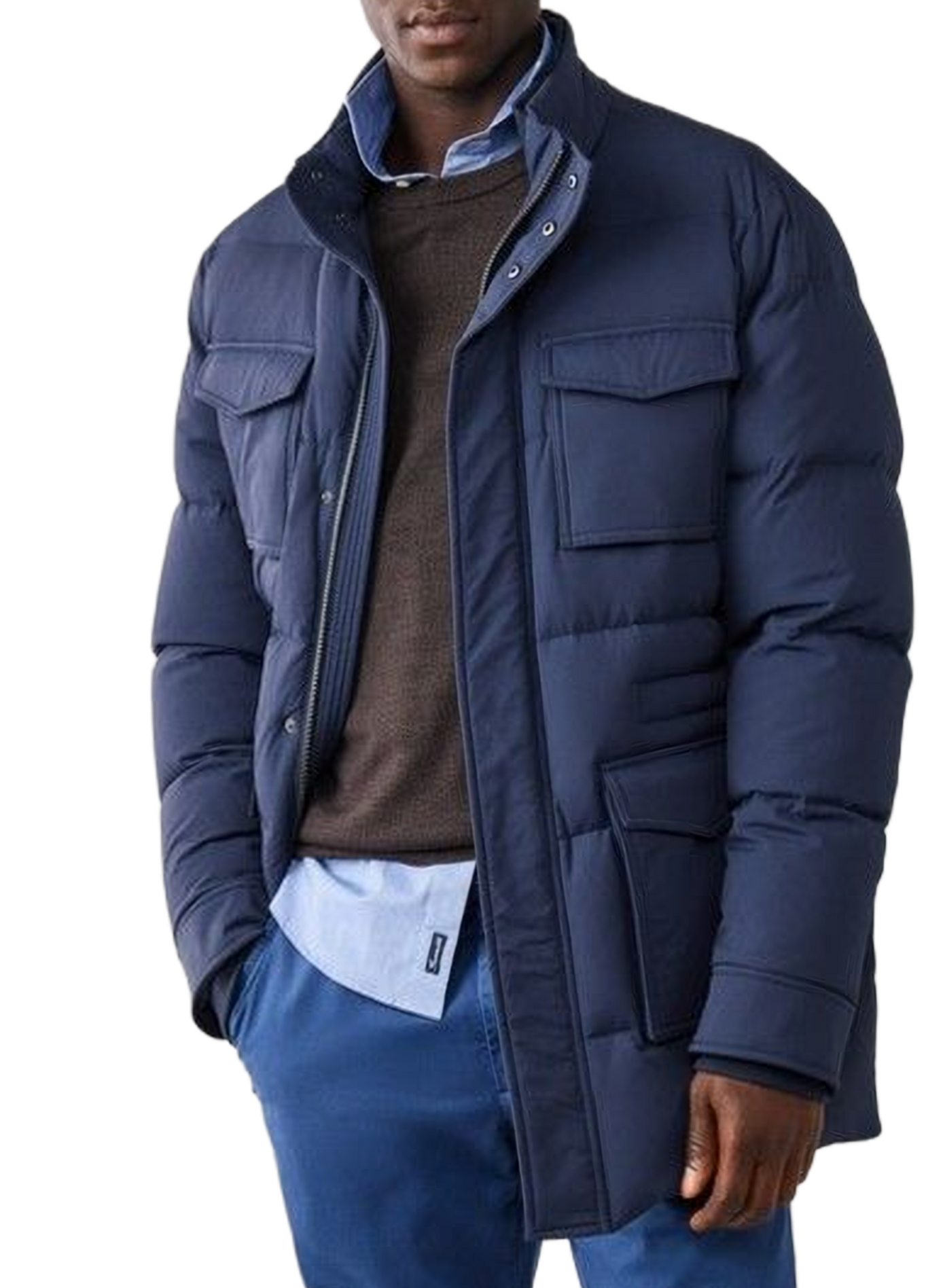 Straight jacket with high collar FACONNABLE Blue