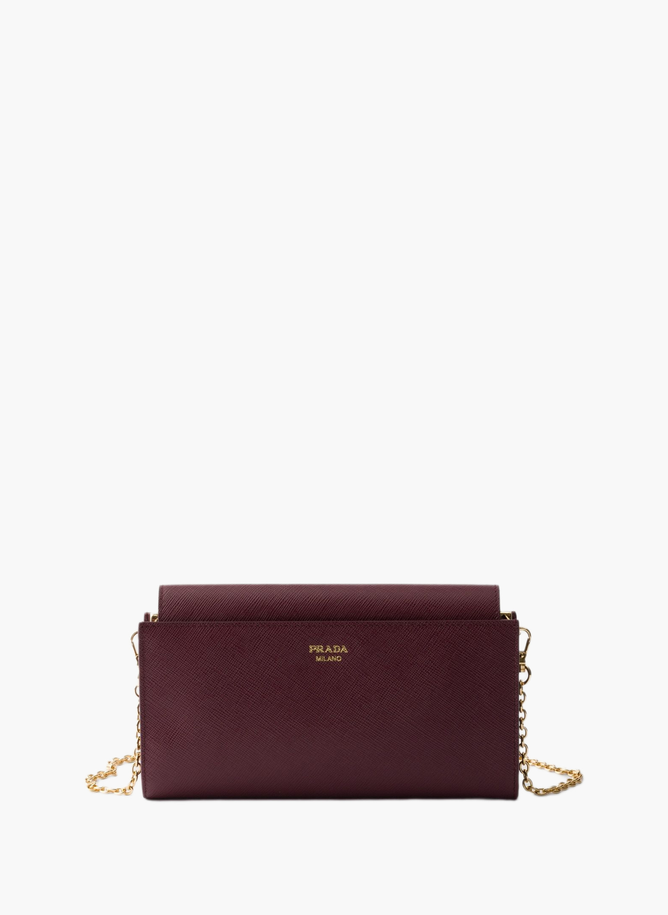 Portefeuille à bandoulière en cuir saffiano PRADA Rouge