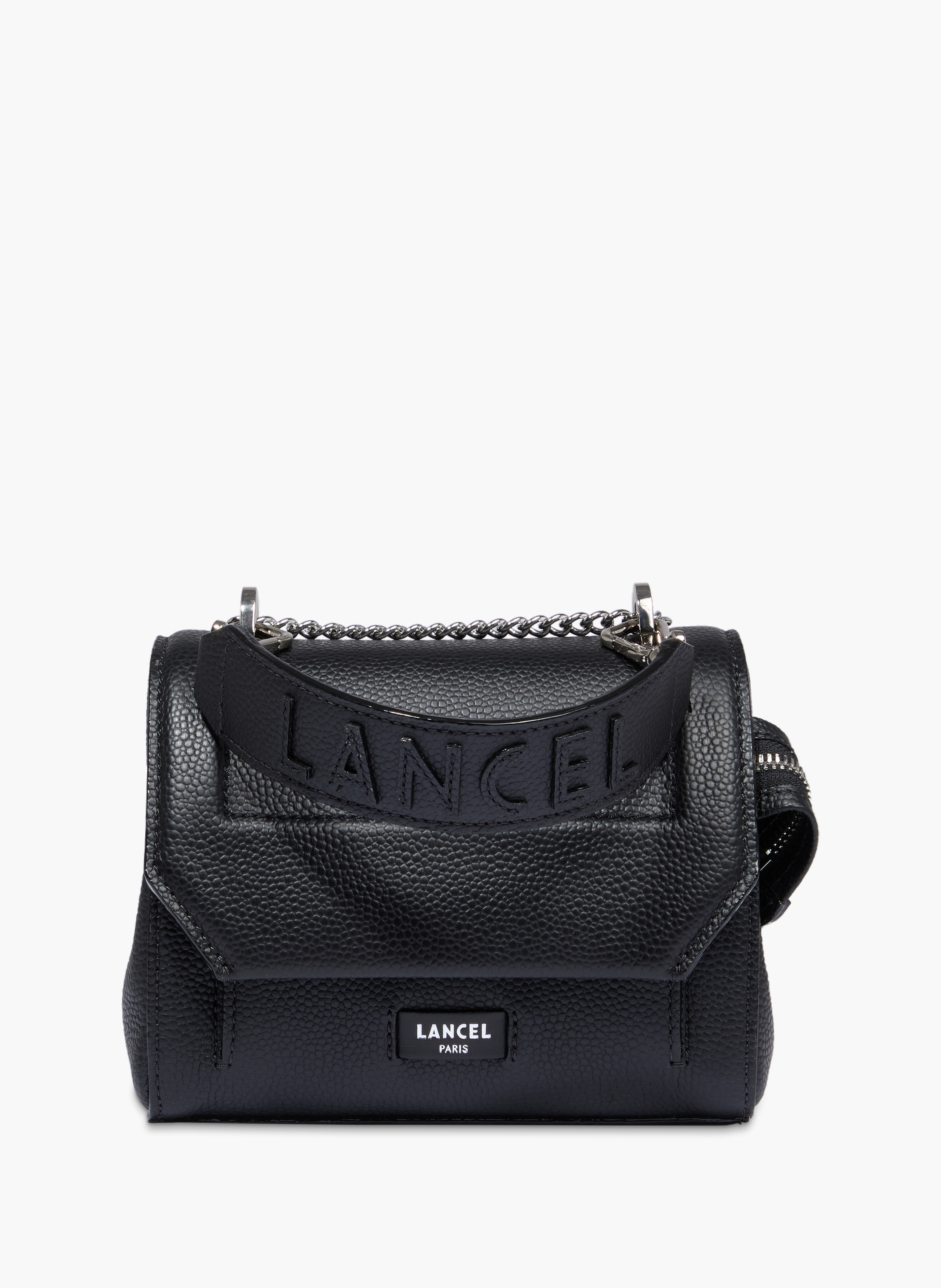 Sac rabat s ninon de lancel en cuir  Noir