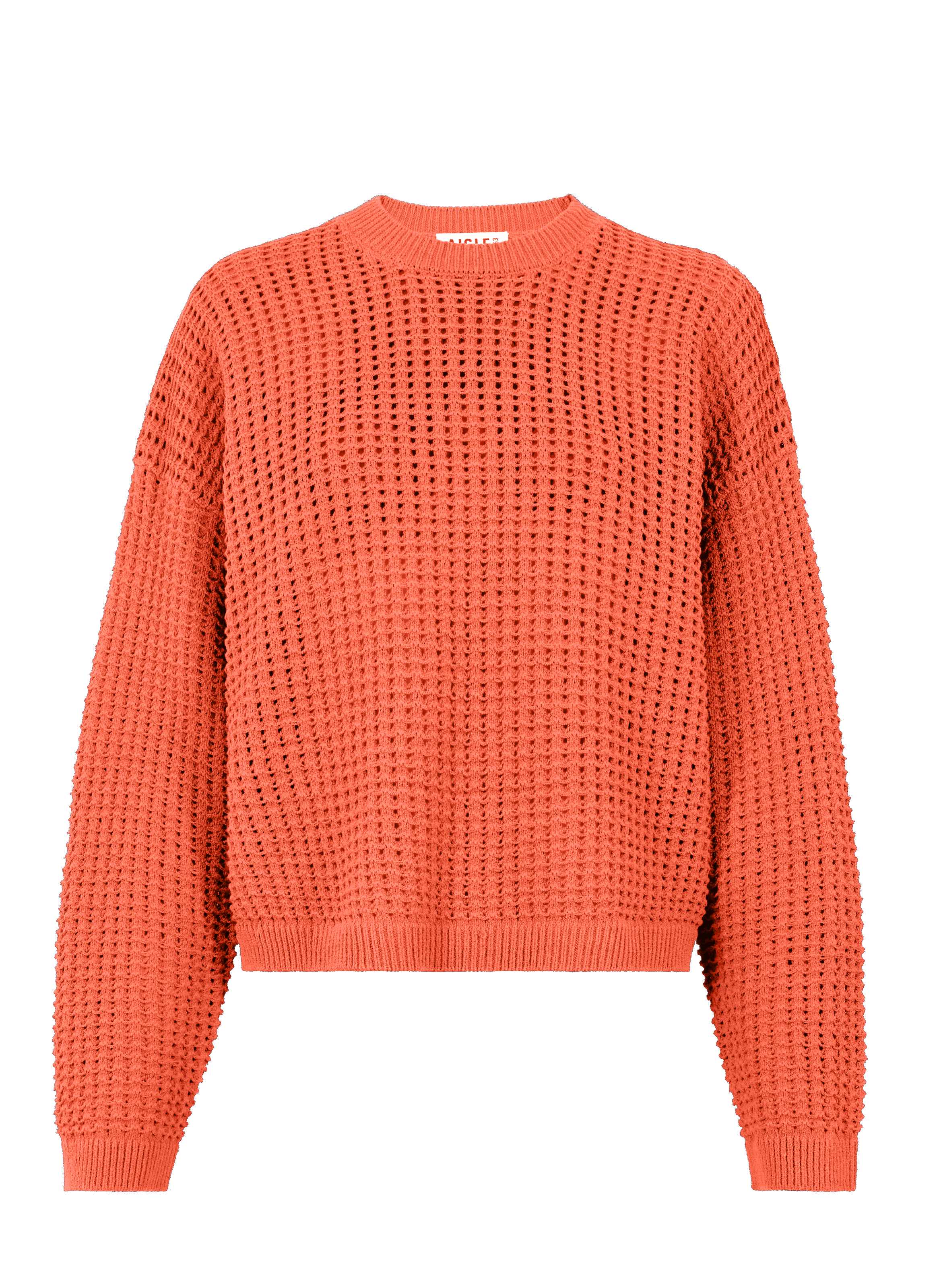 Pull manches longues en maille ajourée