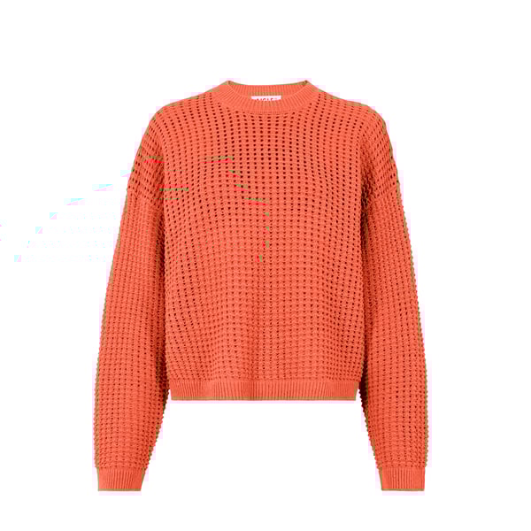 Pull manches longues en maille ajourée