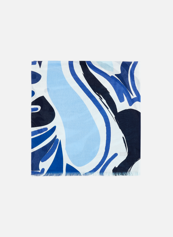 PETRUSSE Foulard imprimé en coton  Bleu