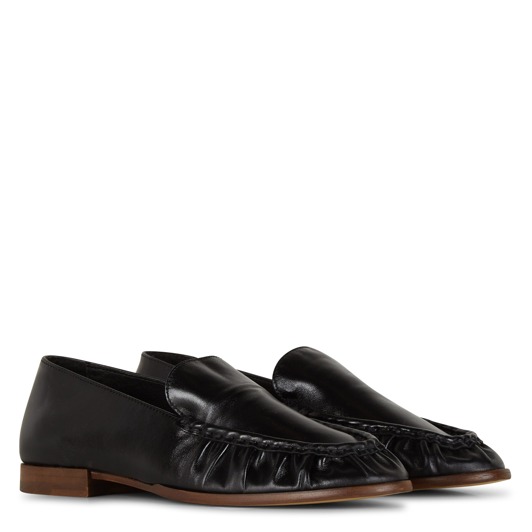 Mocassins plats en cuir ayano Noir