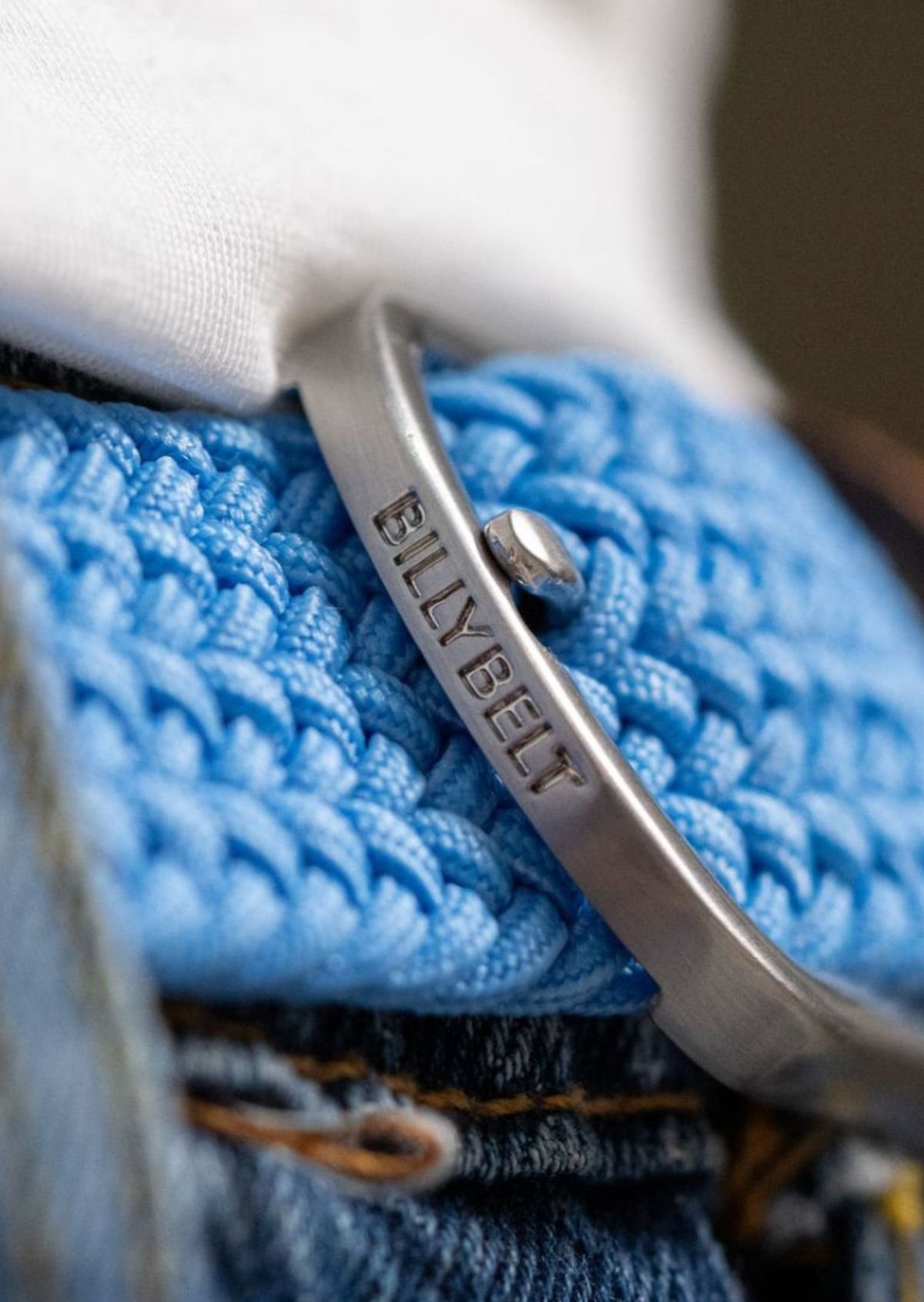 Ceinture tressée élastique unie BILLYBELT Bleu