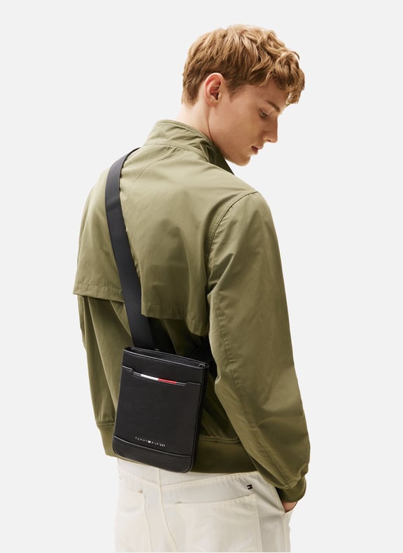 Grained effect shoulder bag Black by TOMMY HILFIGER TOMMY HILFIGER Grained effect shoulder bag Black
