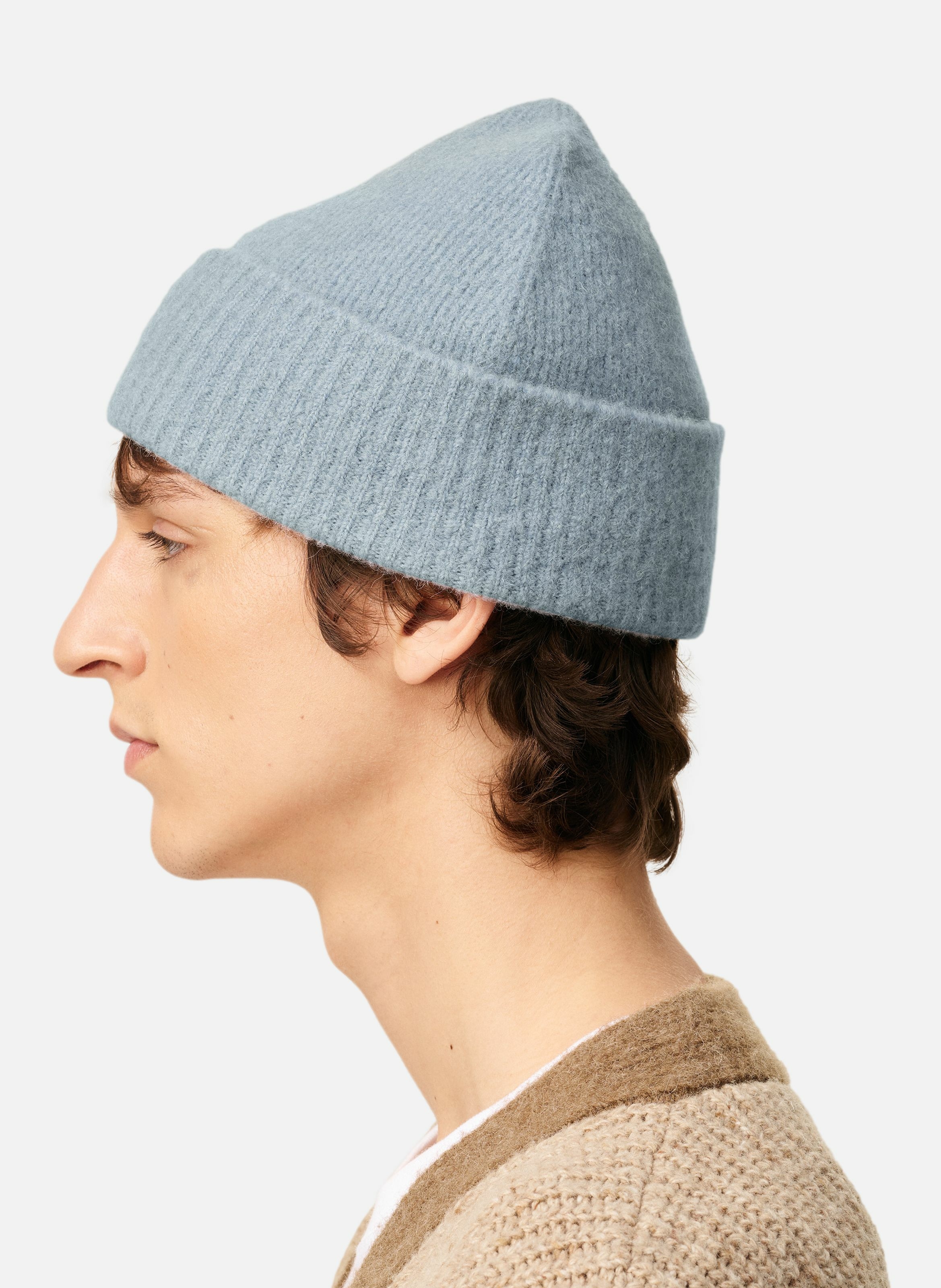 Bonnet ami de coeur en alpaga rayé unisexe AMI PARIS Bleu