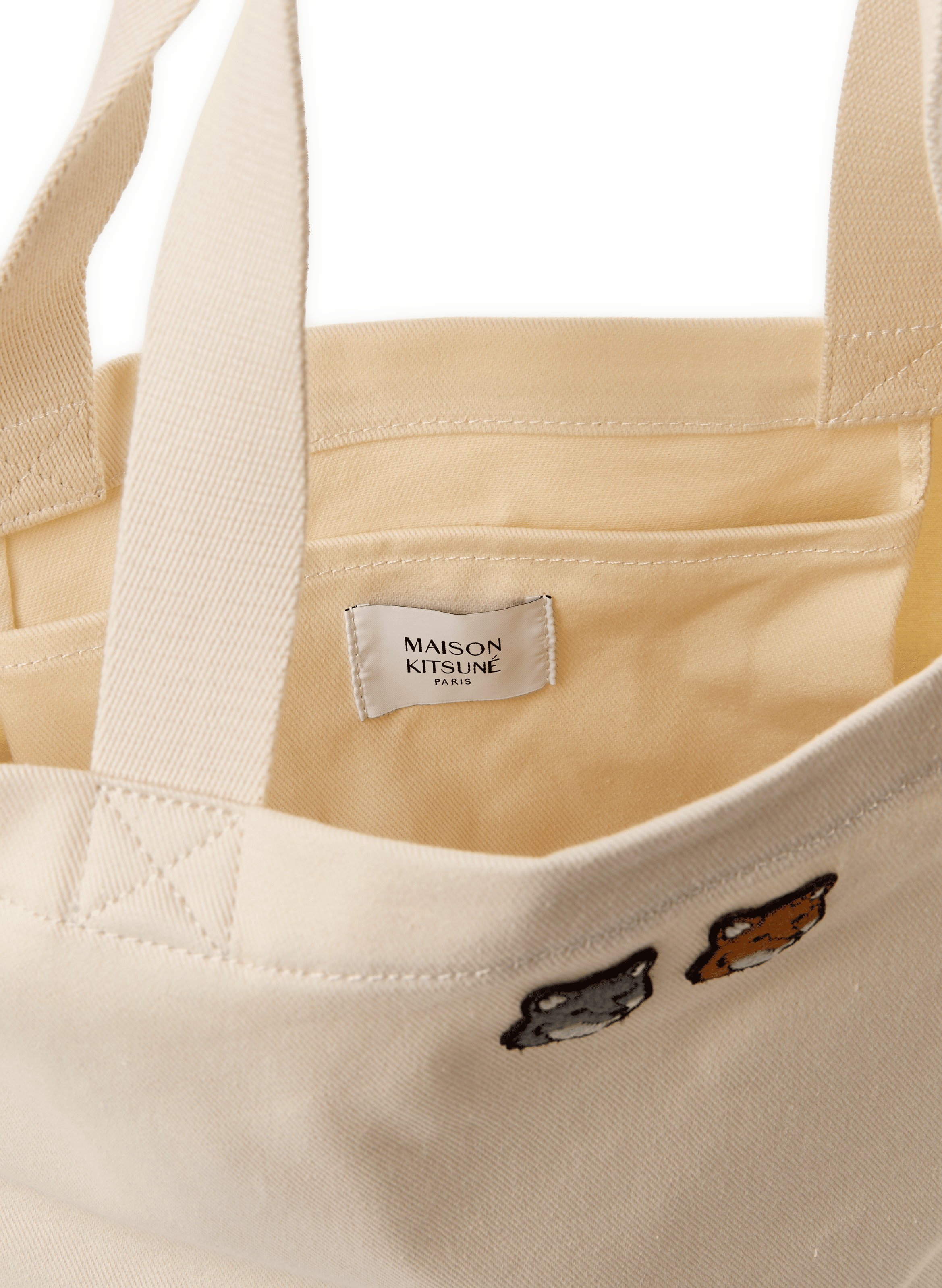 Tote bag en coton MAISON KITSUNÉ Beige
