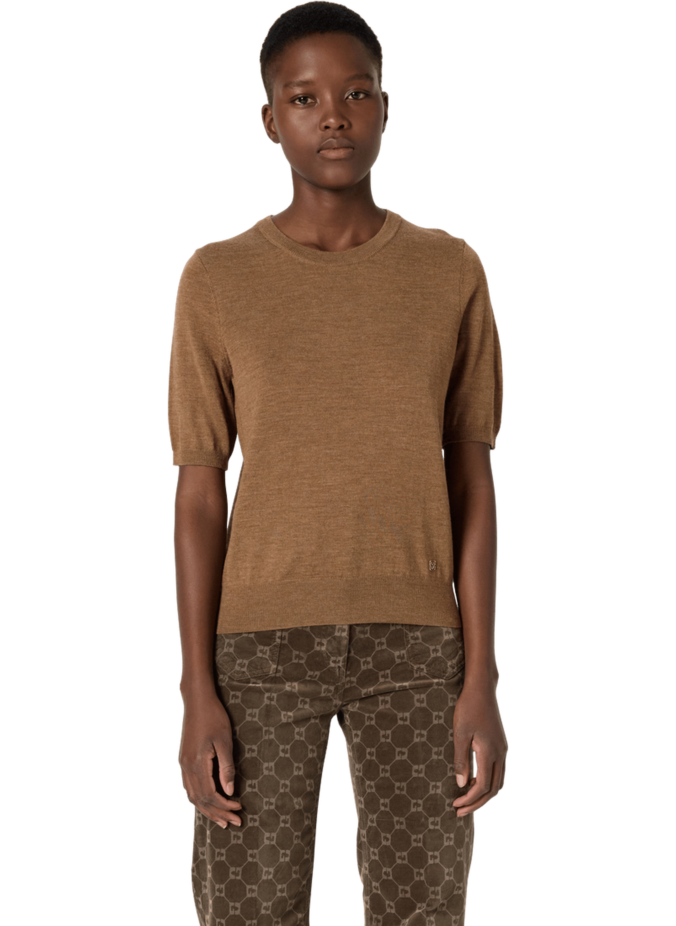 Col rond sans manche en laine fine - elsa GERARD DAREL Marron