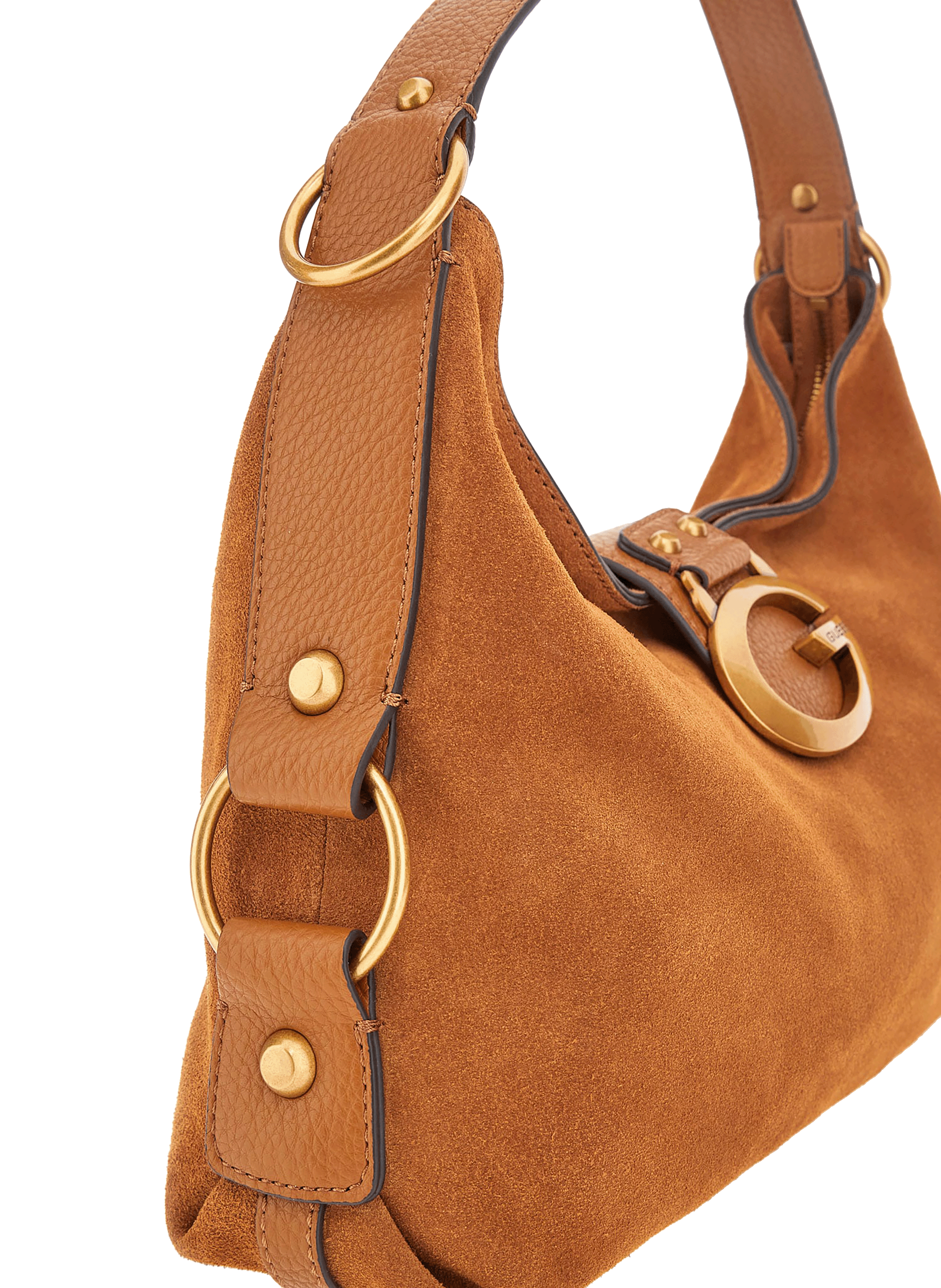 Leather shoulder bag GUESS Brown