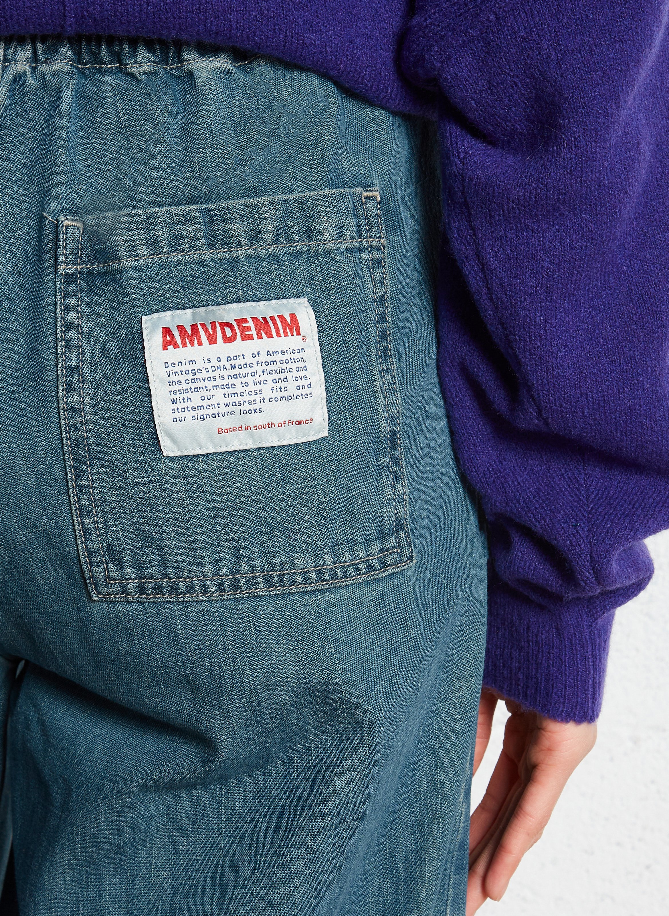 Pantalon carotte en coton recyclé mélangé ozyr AMERICAN VINTAGE Bleu