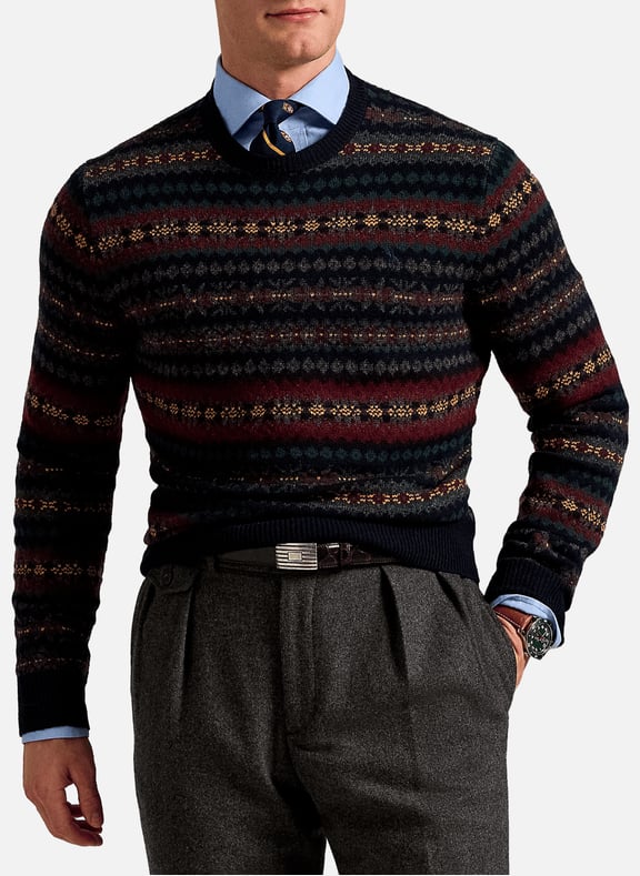 Pull col rond en laine Bleu by POLO RALPH LAUREN POLO RALPH LAUREN Pull col rond en laine Bleu