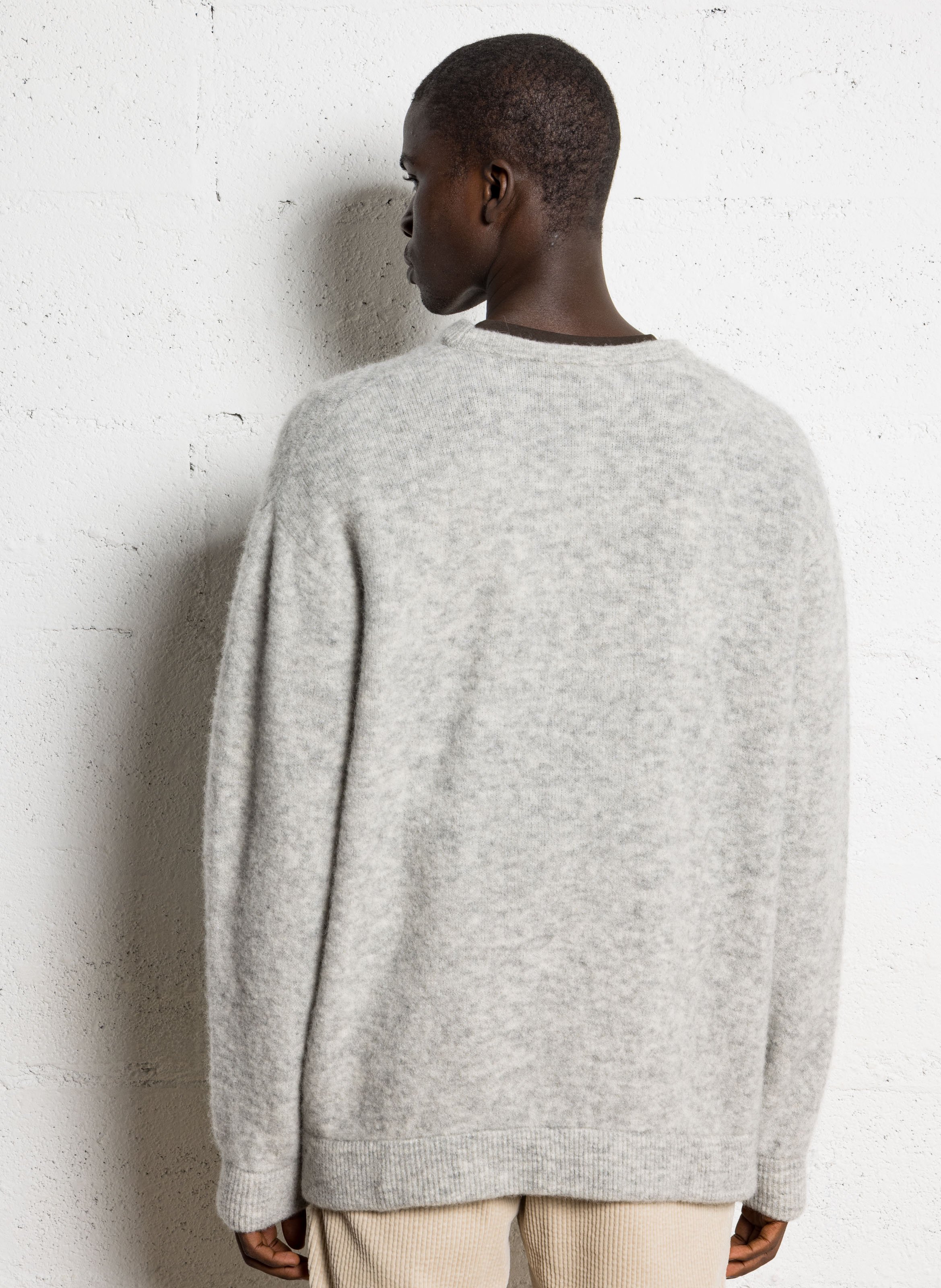 Pull ample col rond en alpaga mélangé vitow AMERICAN VINTAGE Gris