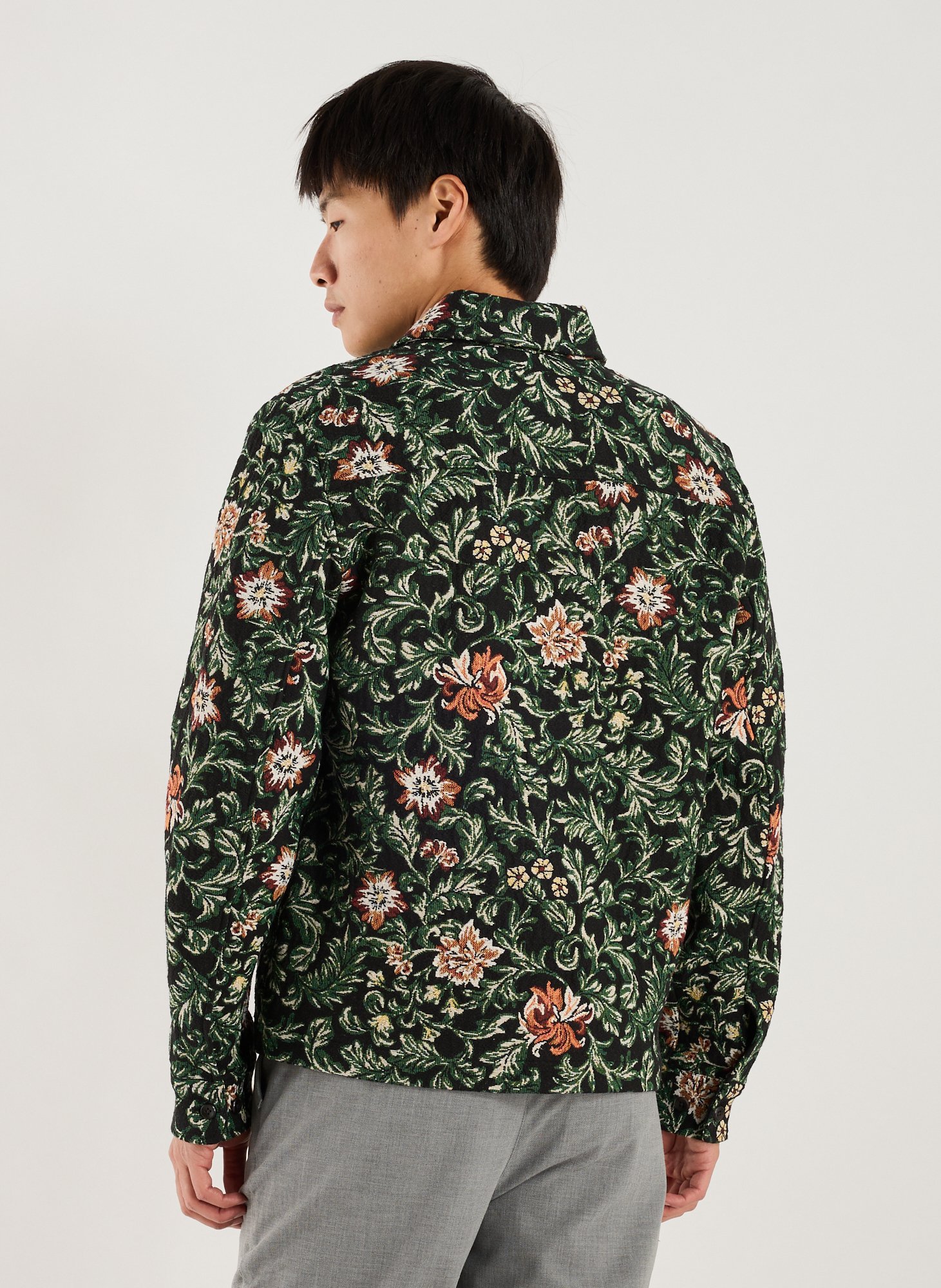 Chemise fleurie col classique LES DEUX Noir