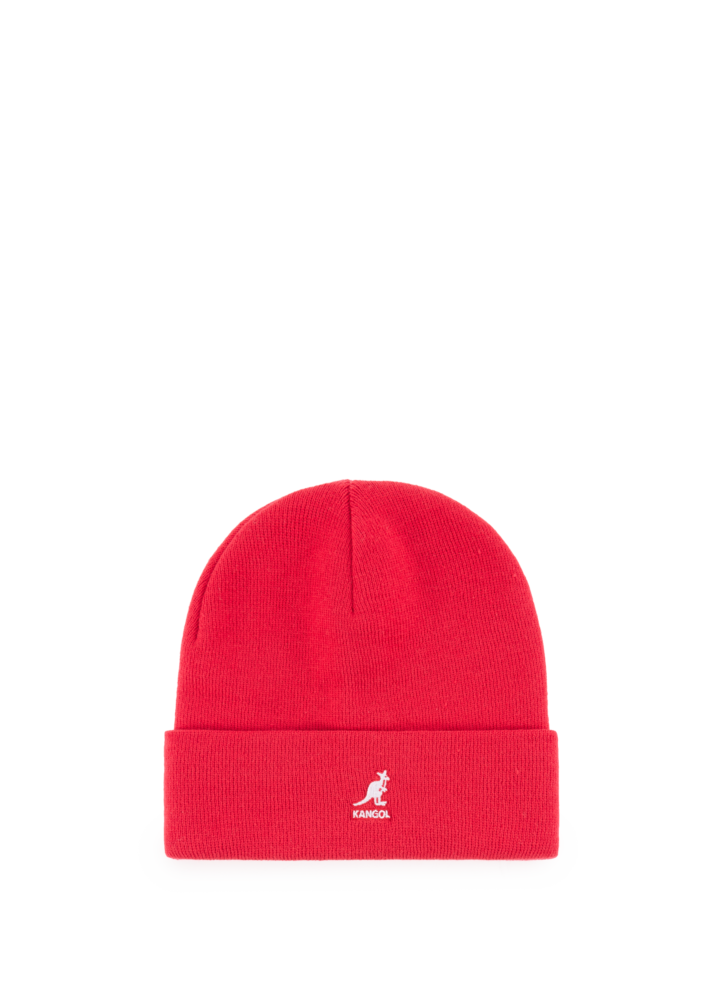 KANGOL Bonnet côtelé à logo brodé Rouge