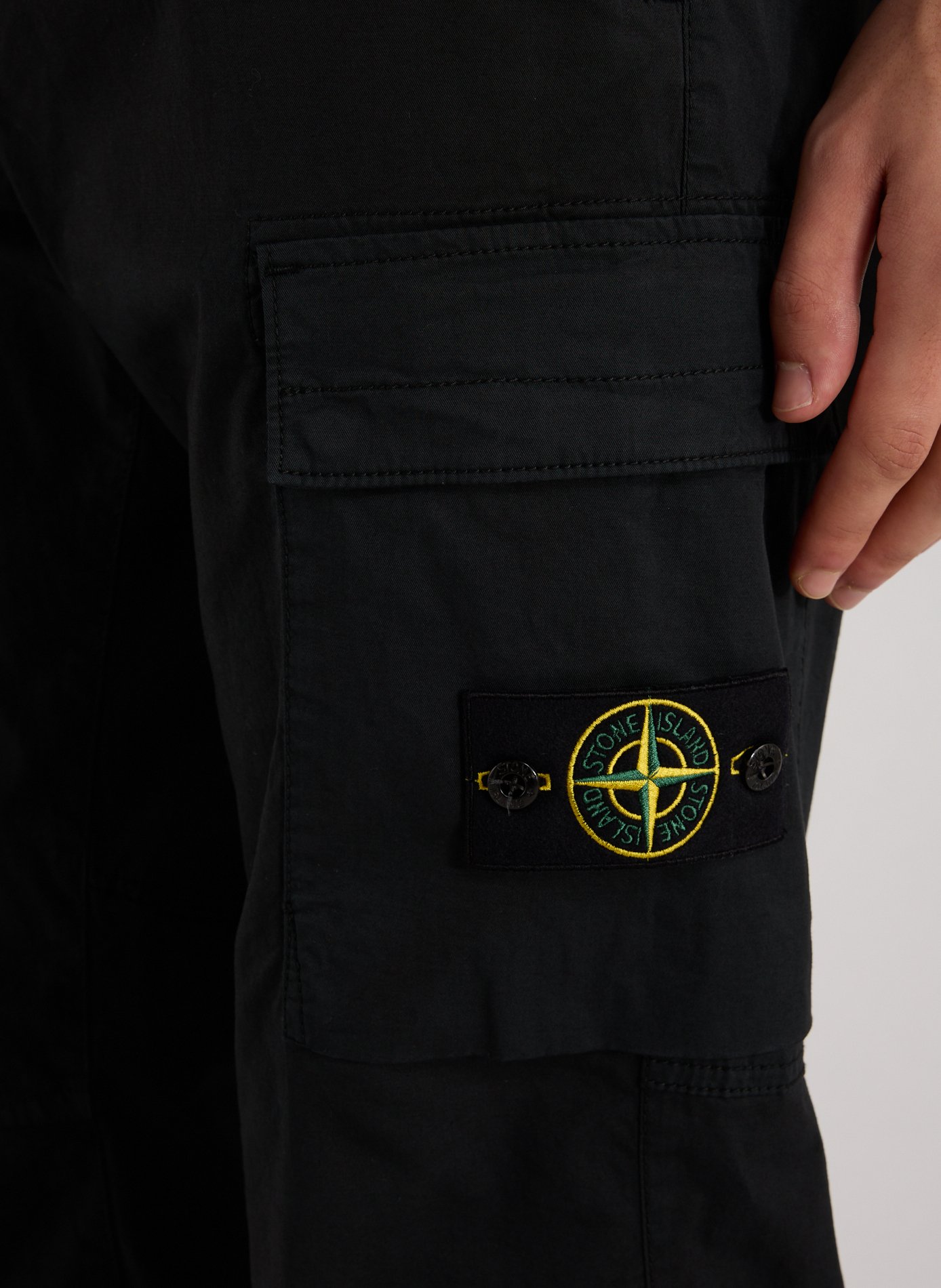 Cotton blend cargo pants STONE ISLAND Black