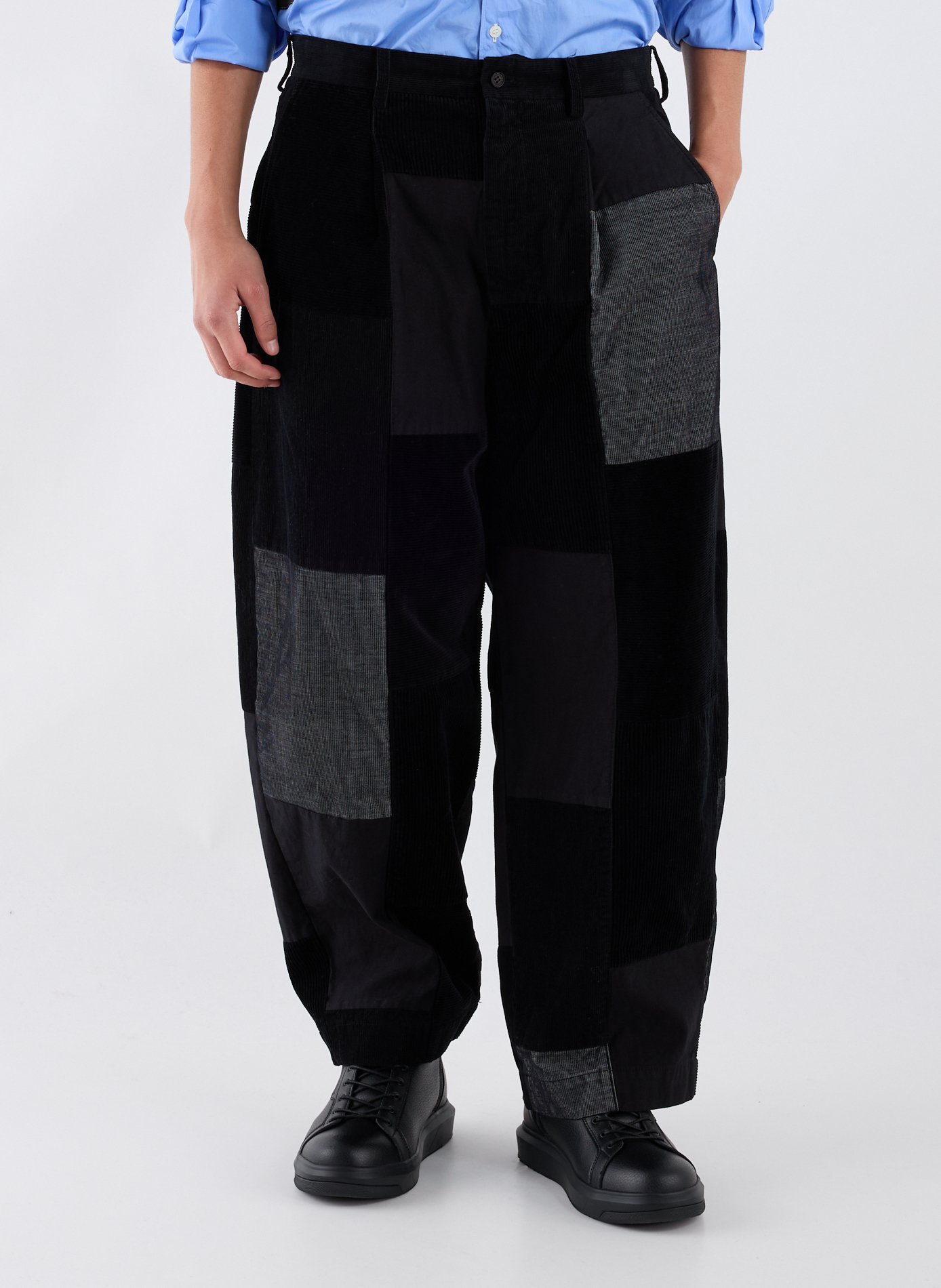 Patchwork cotton pants COMME DES GARCONS HOMME Black