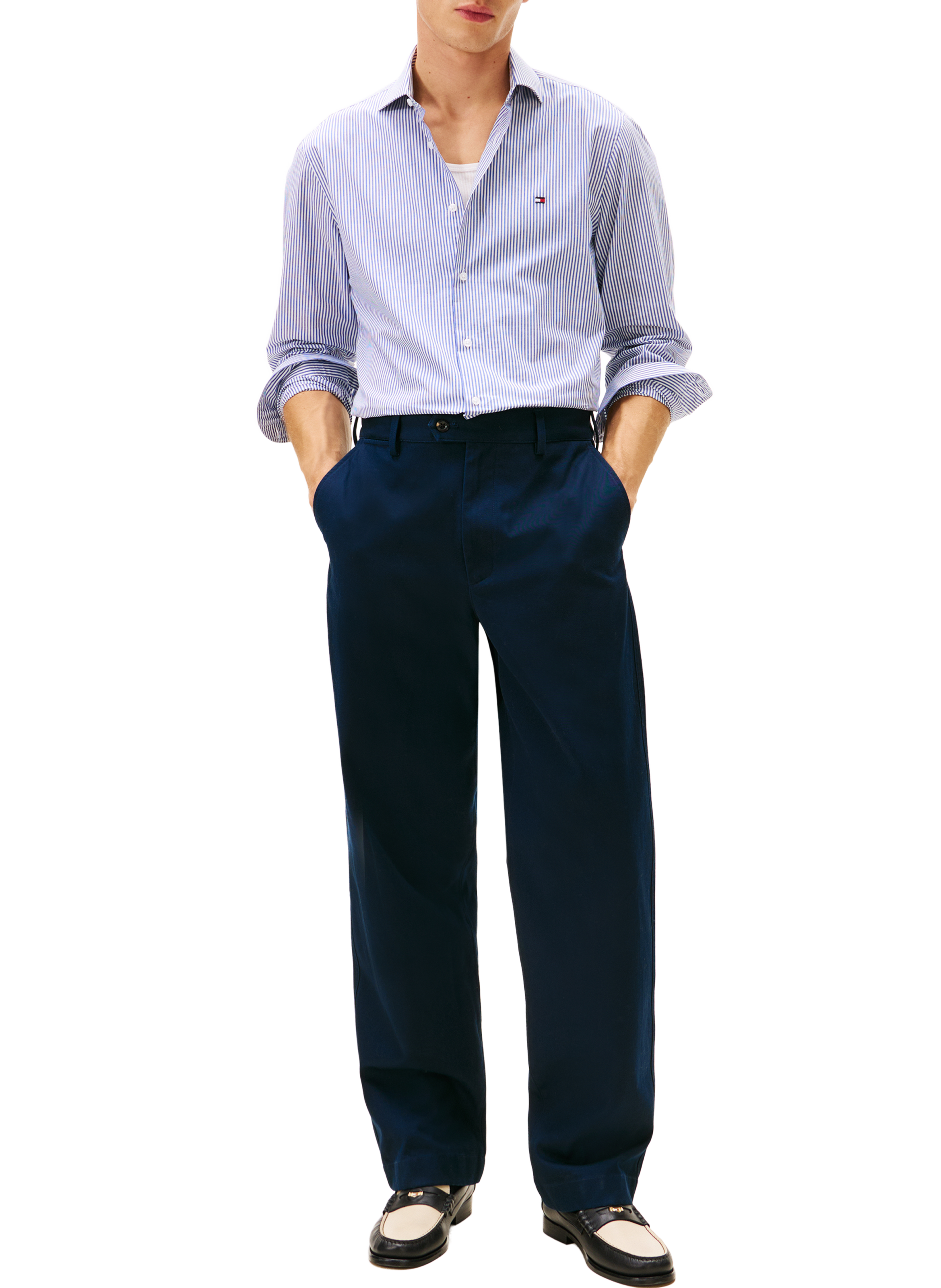 Chemise à manches longues à rayures TOMMY HILFIGER Bleu