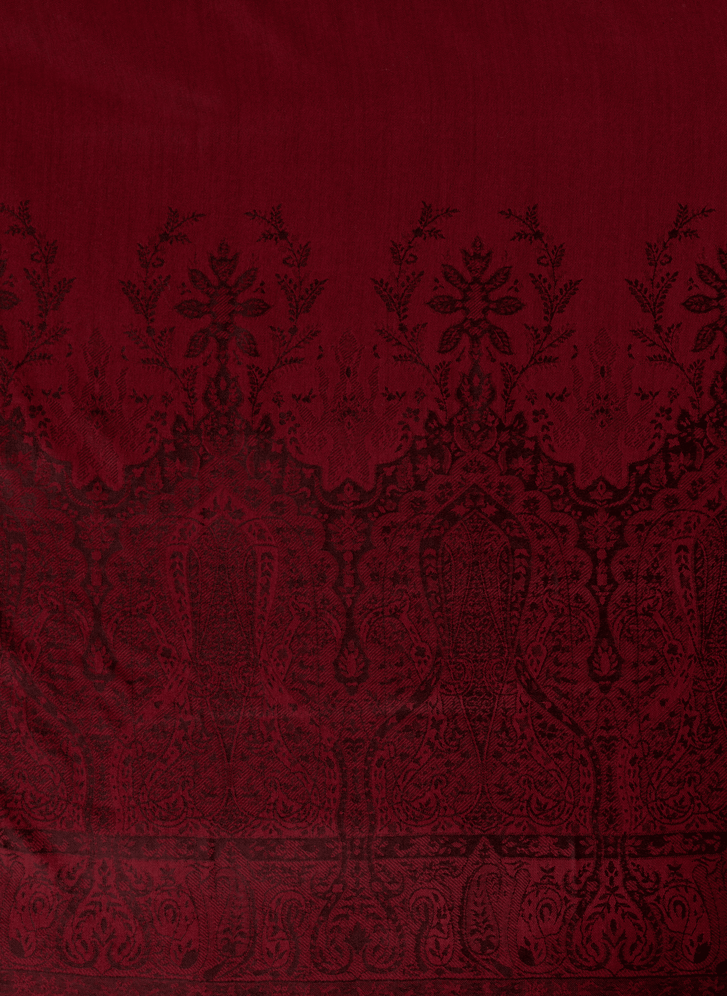 Fringed wool and silk scarf PETRUSSE Red