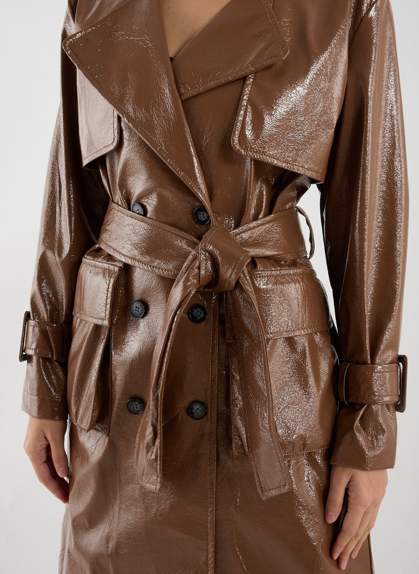 Trench long en vinyle SAISON 1865 Beige