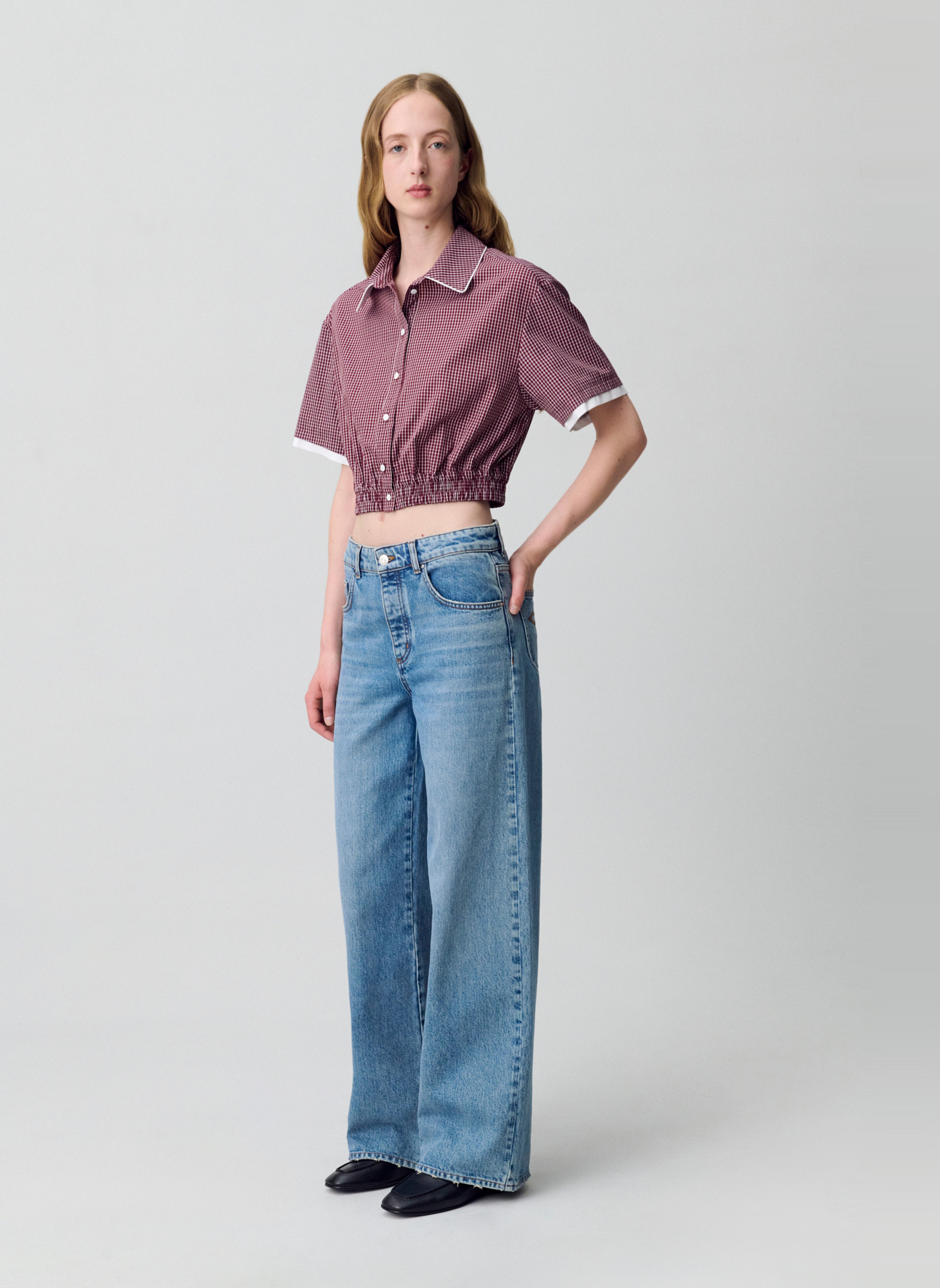 Jean évasé en coton jeanjeanne CLAUDIE PIERLOT Bleu