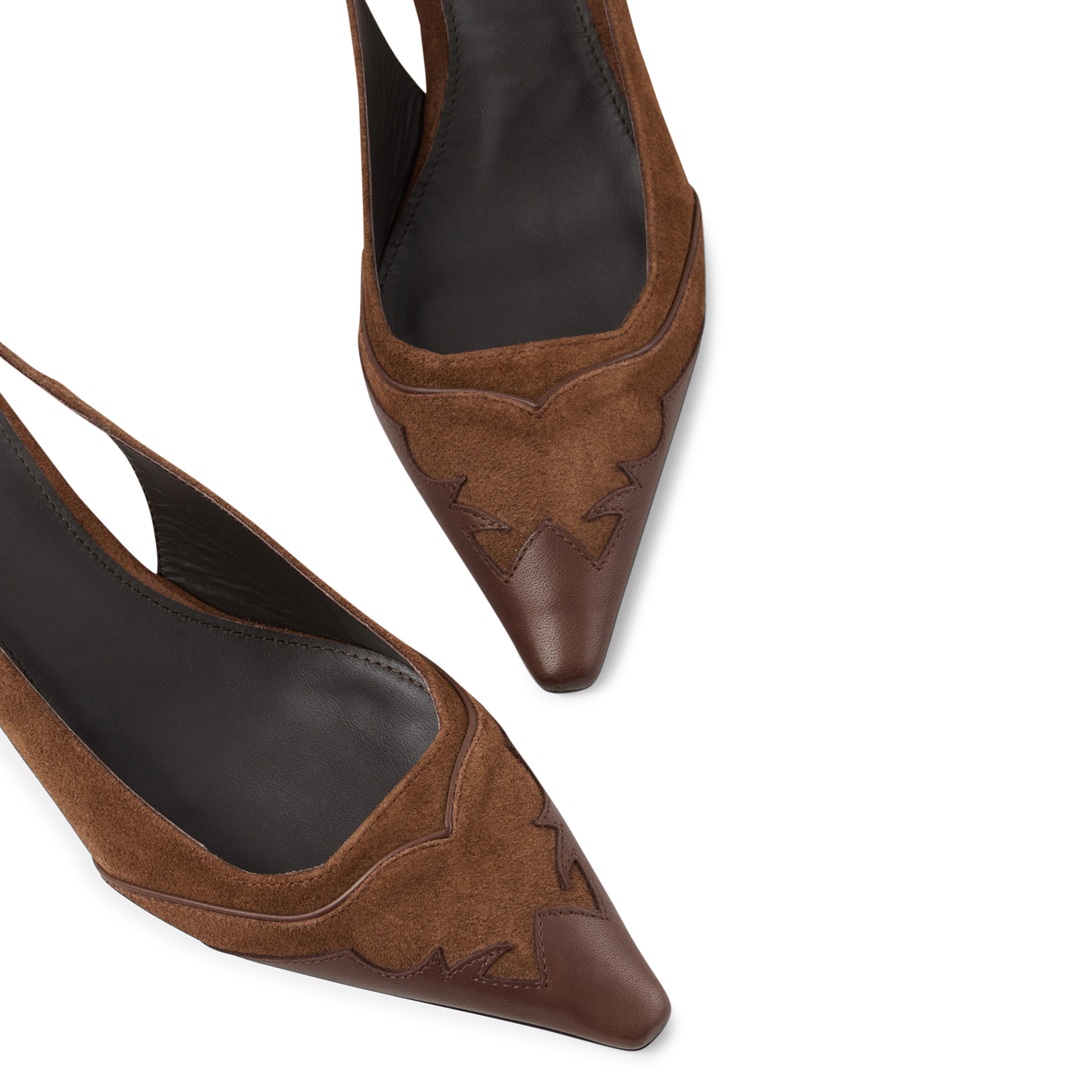 Escarpins pointus à talons en cuir casta BA&SH Marron