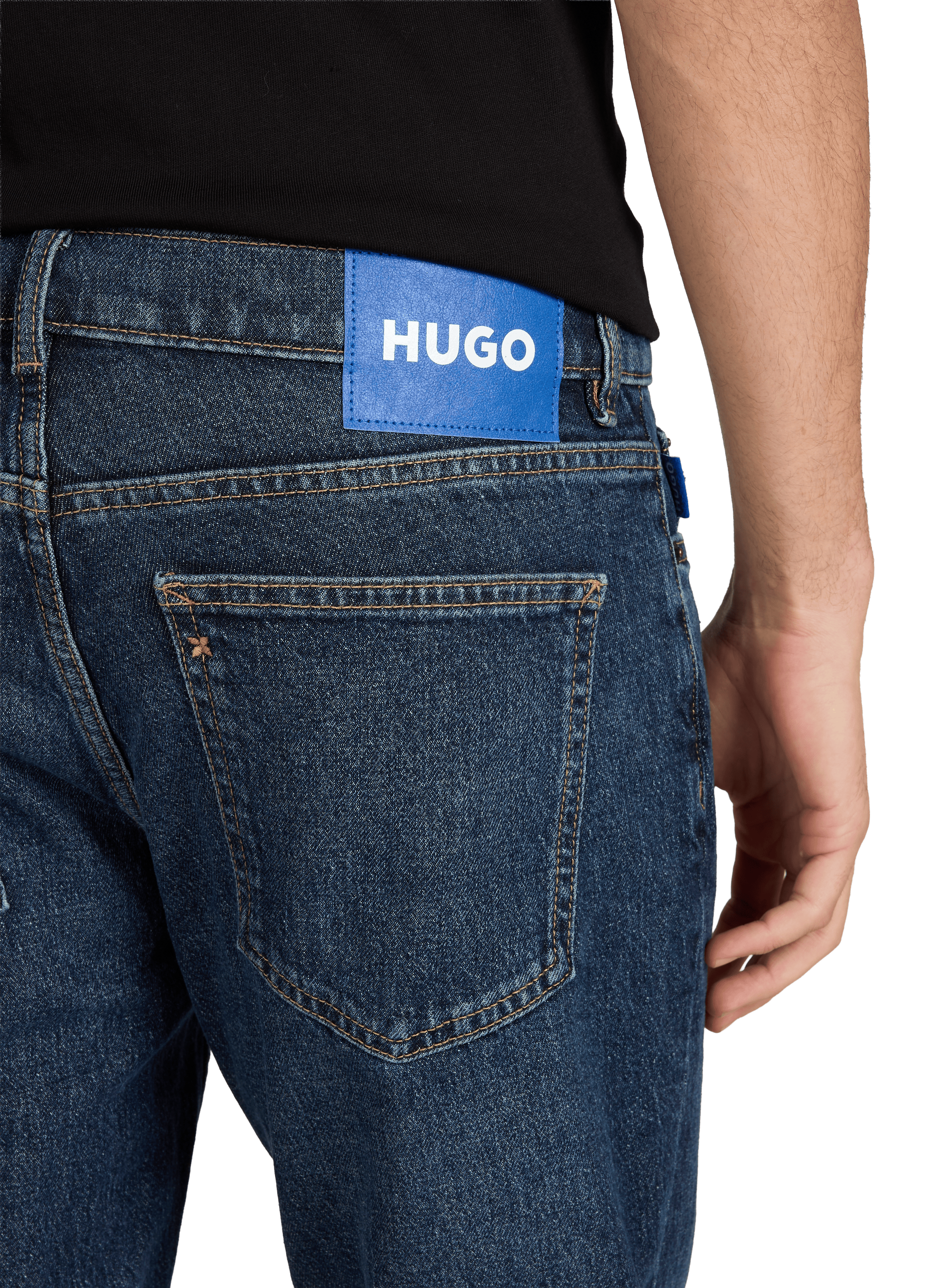 Straight-cut cotton-blend jeans HUGO BLUE Blue