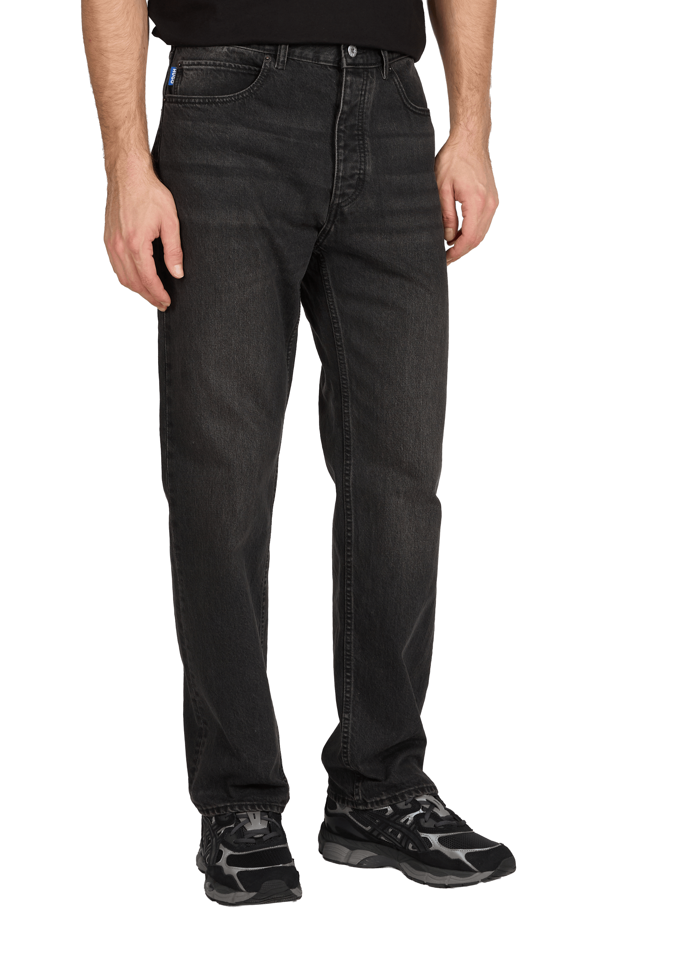 Jean droit en coton  HUGO BLUE Noir