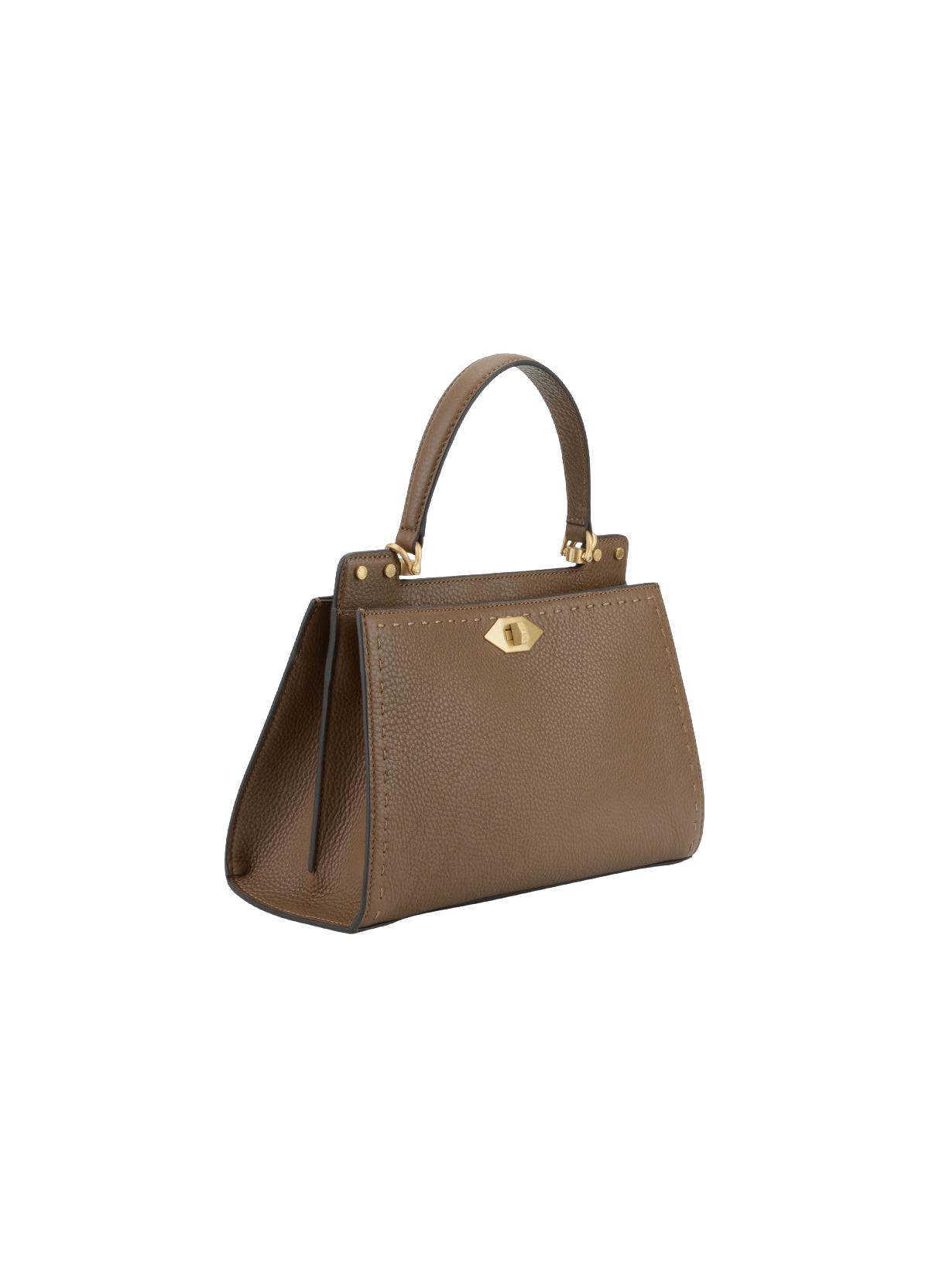 Trianon | Sac à main MM en peau de veau POURCHET Marron