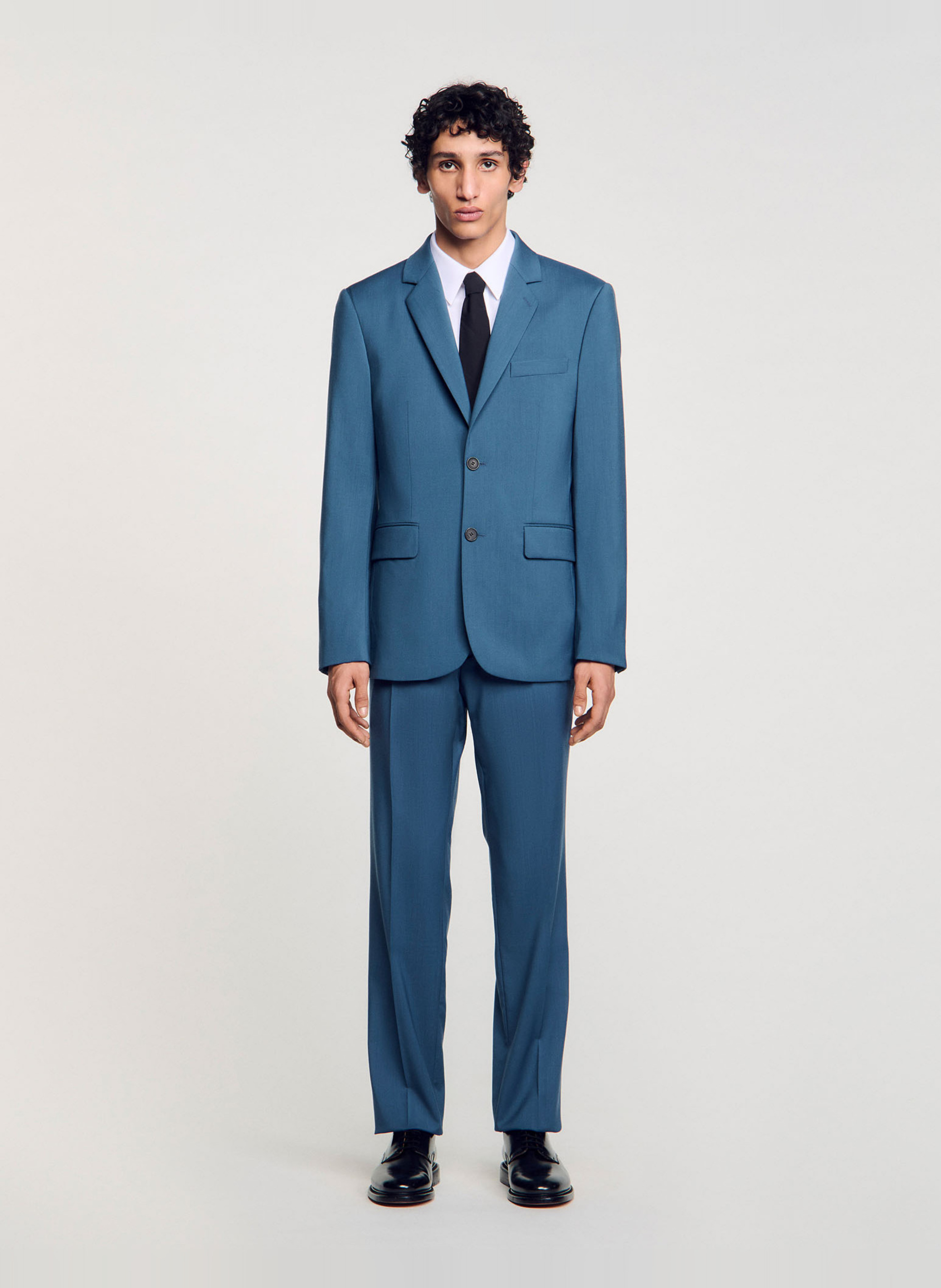 Veste de tailleur en laine SANDRO Bleu