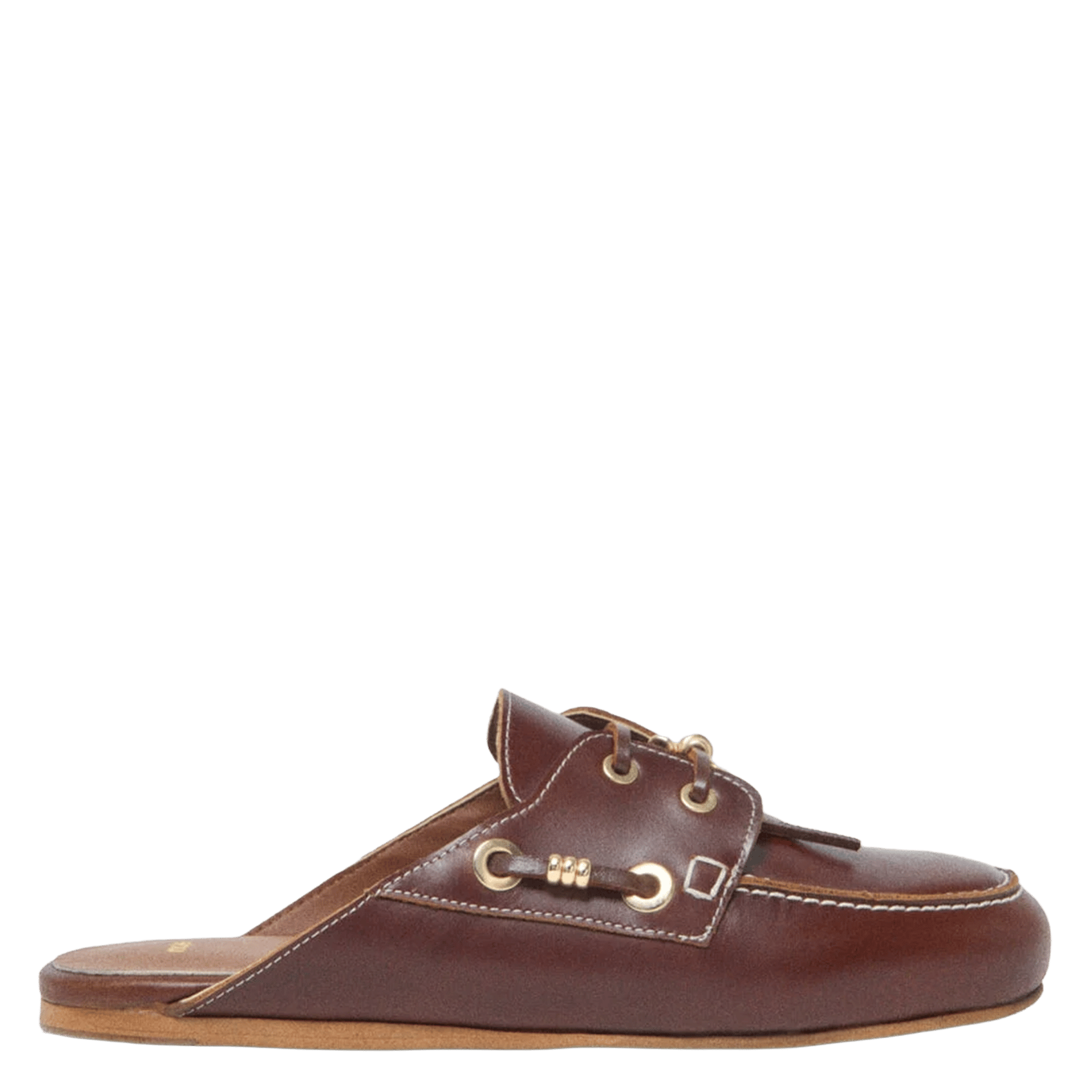 Mules plates en cuir MAJE Marron