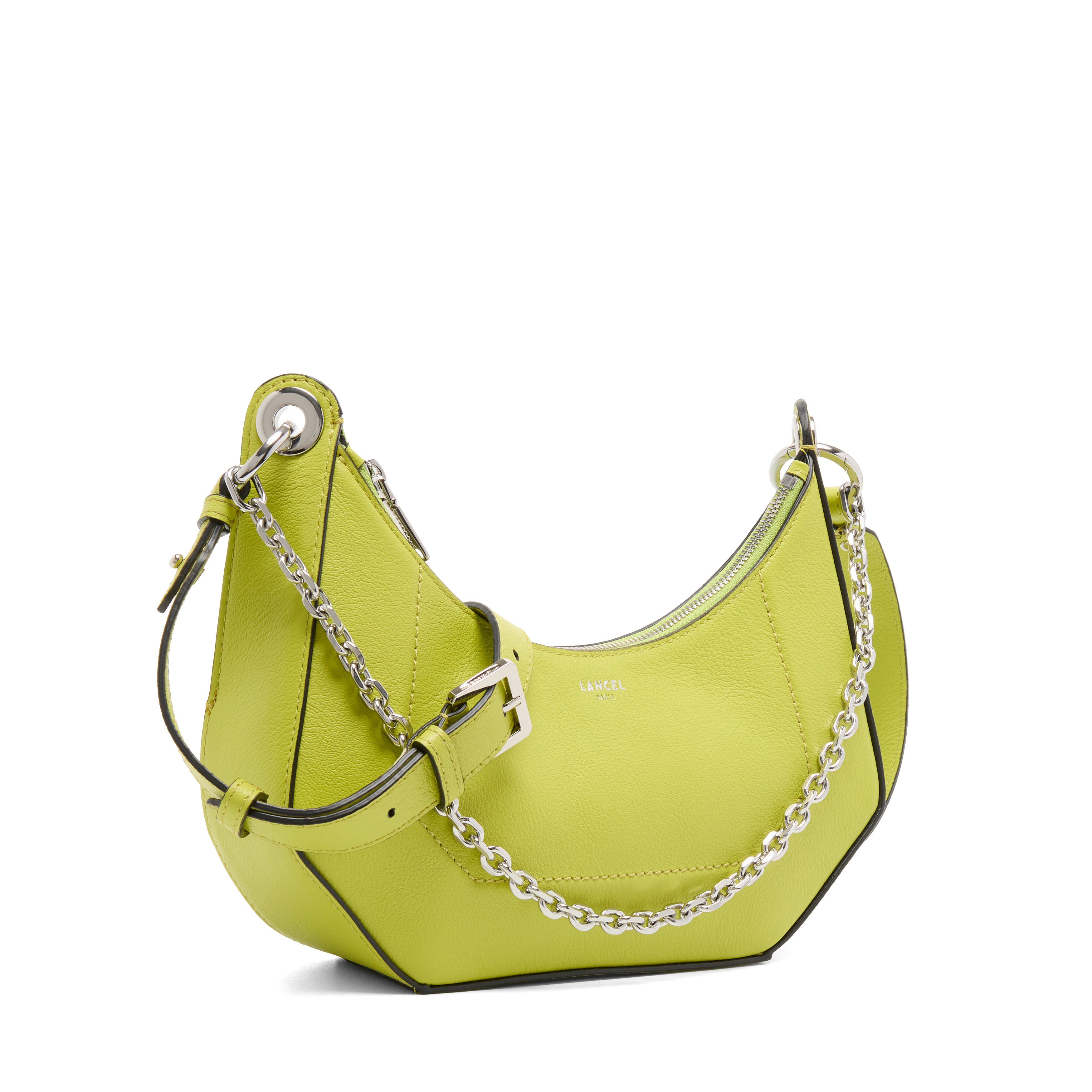 Sac zippé m double porté croisette de lancel en cuir LANCEL Vert