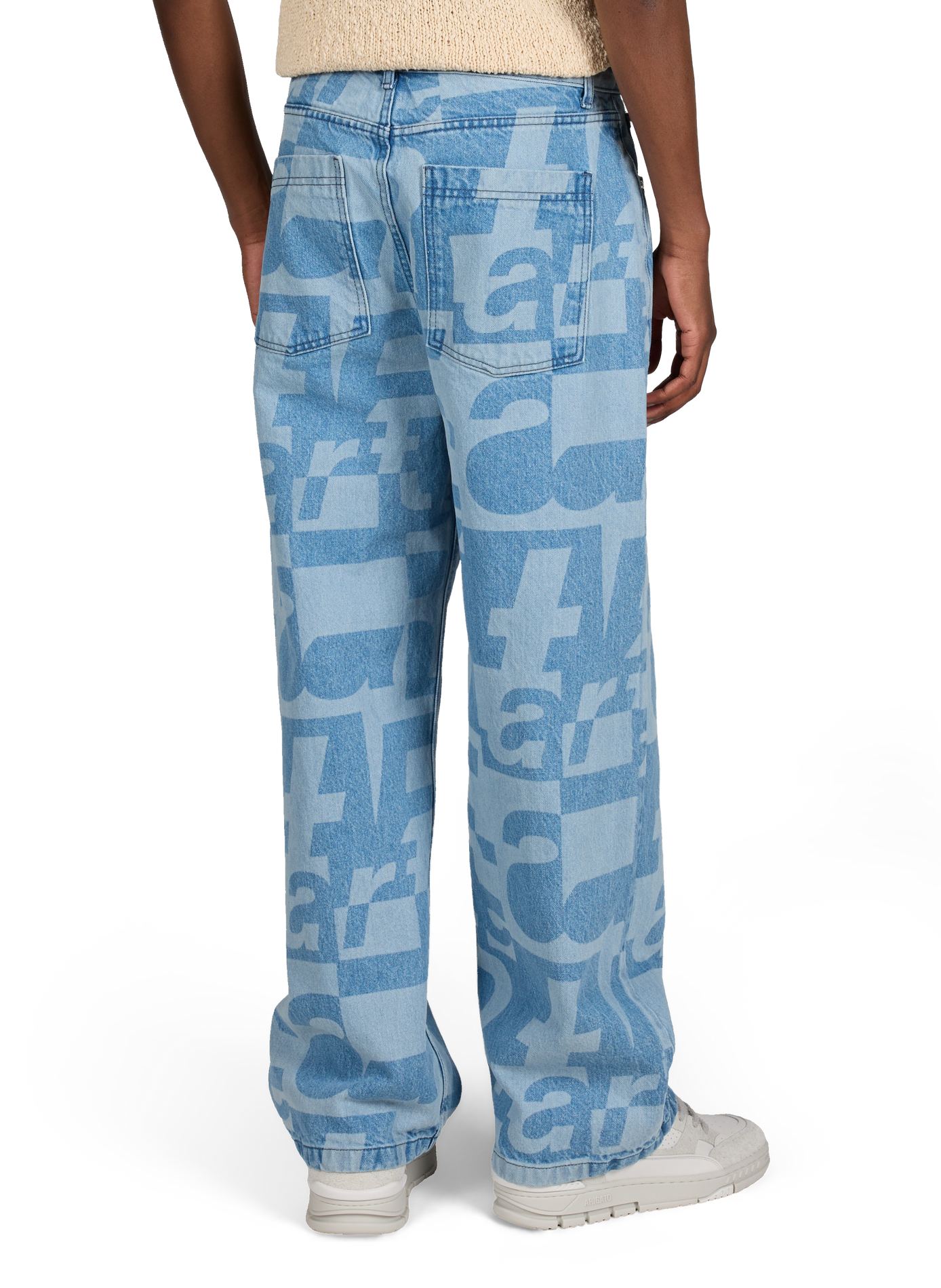 Jean imprimé logo all-over en coton ARTE ANTWERP Bleu