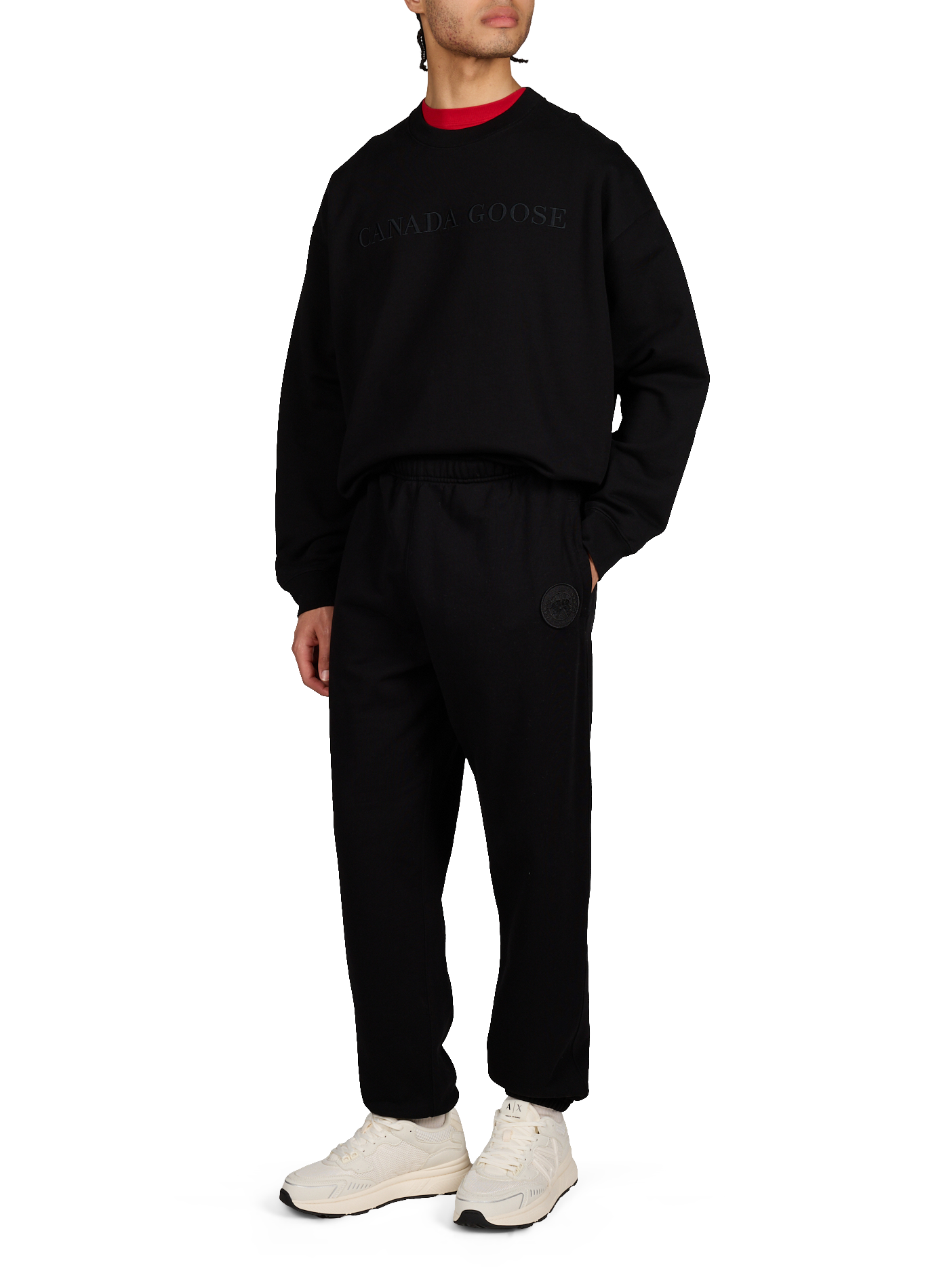 Sweat ample à broderie ton sur ton CANADA GOOSE Noir