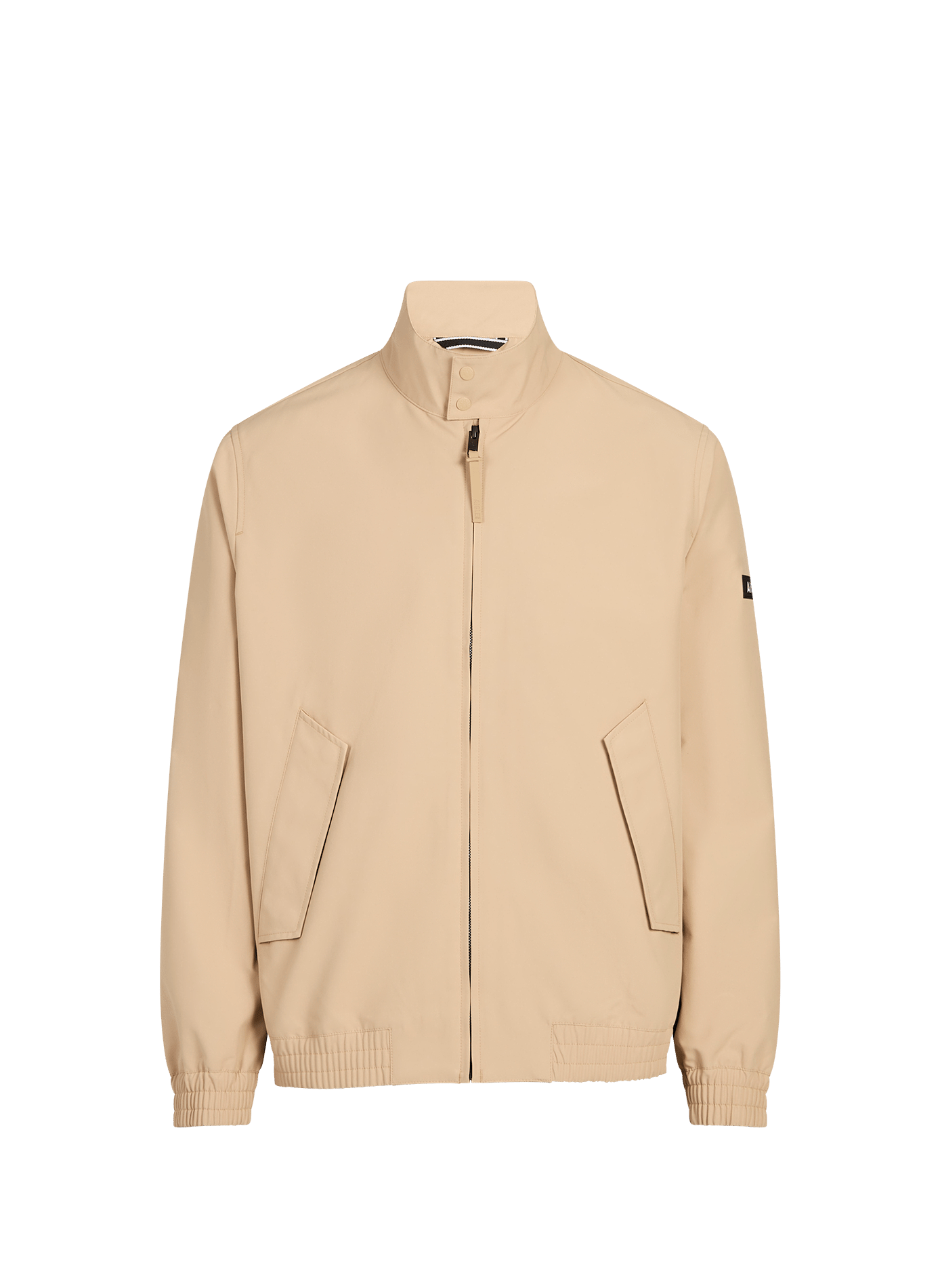 Short Harrington jacket in water-repellent twill AIGLE Beige