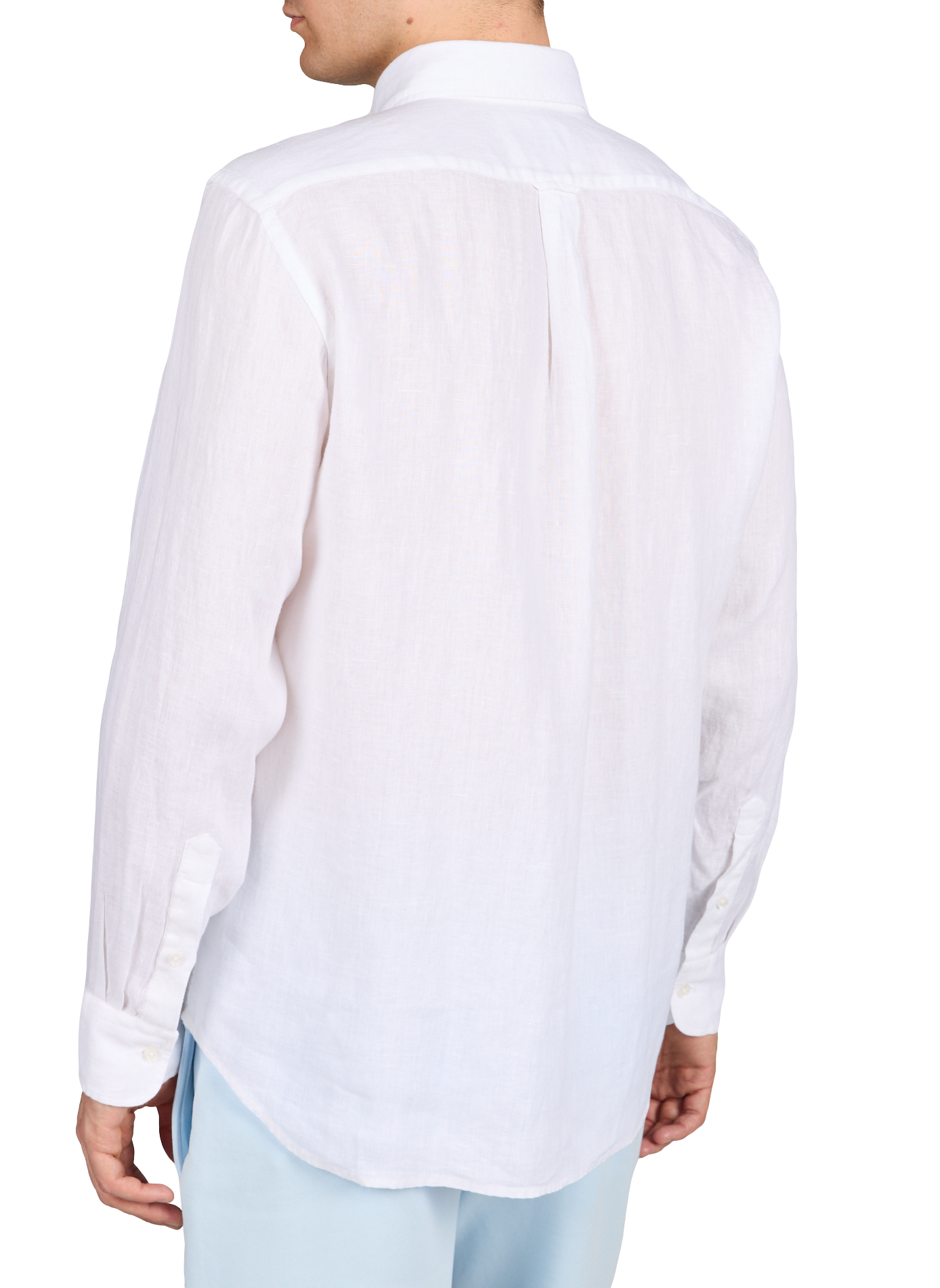 Chemise droite à logo en lin EDEN PARK Blanc