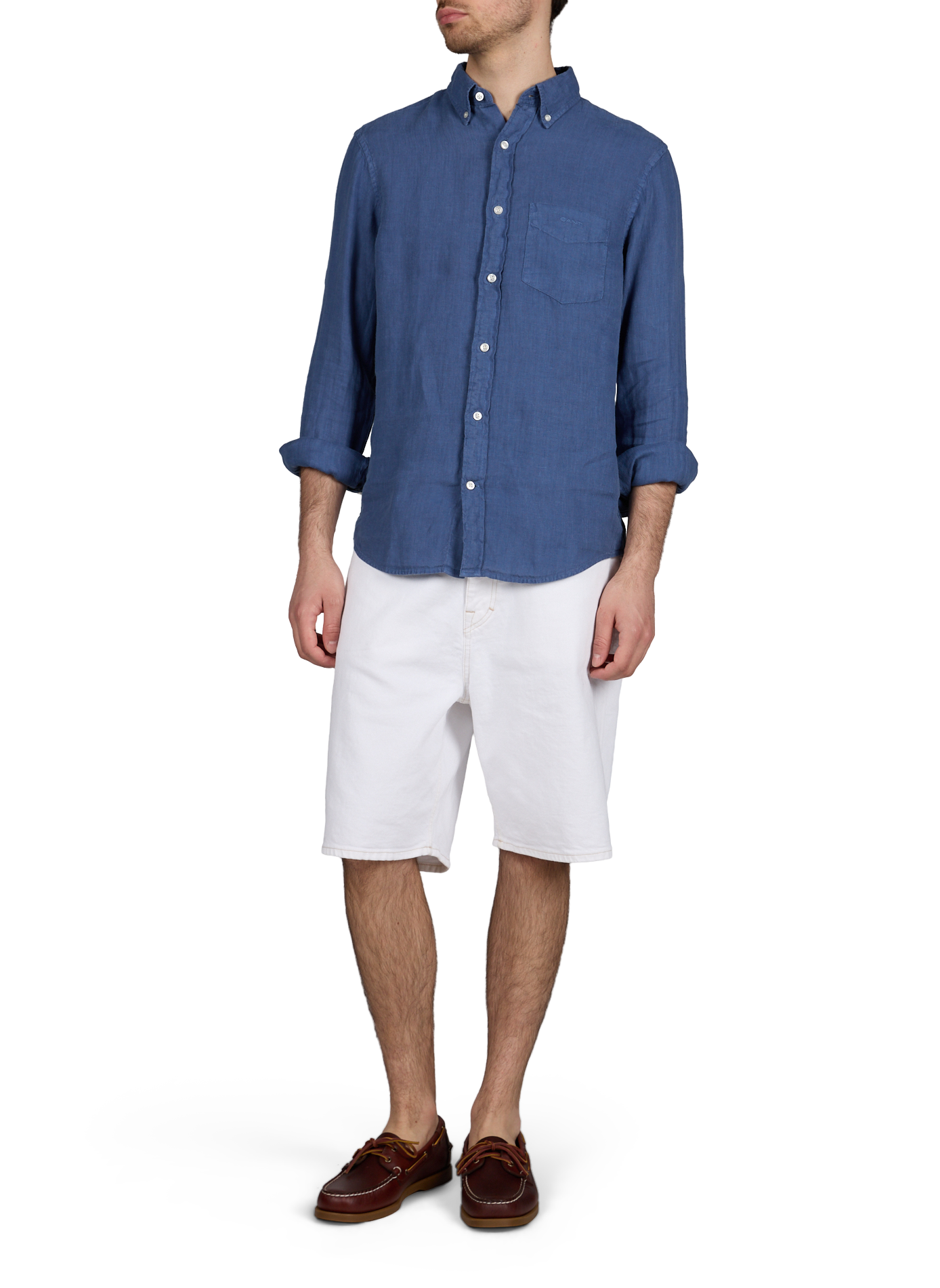 Chemise droite en lin  GANT Bleu