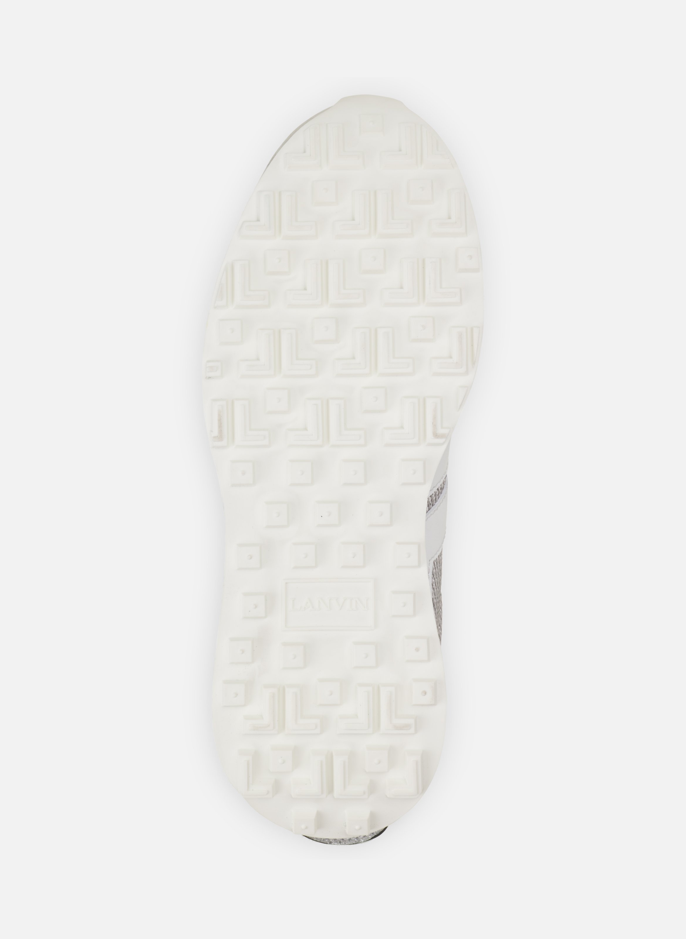 Sneakers bumpr en cuir metallise froisse LANVIN Blanc