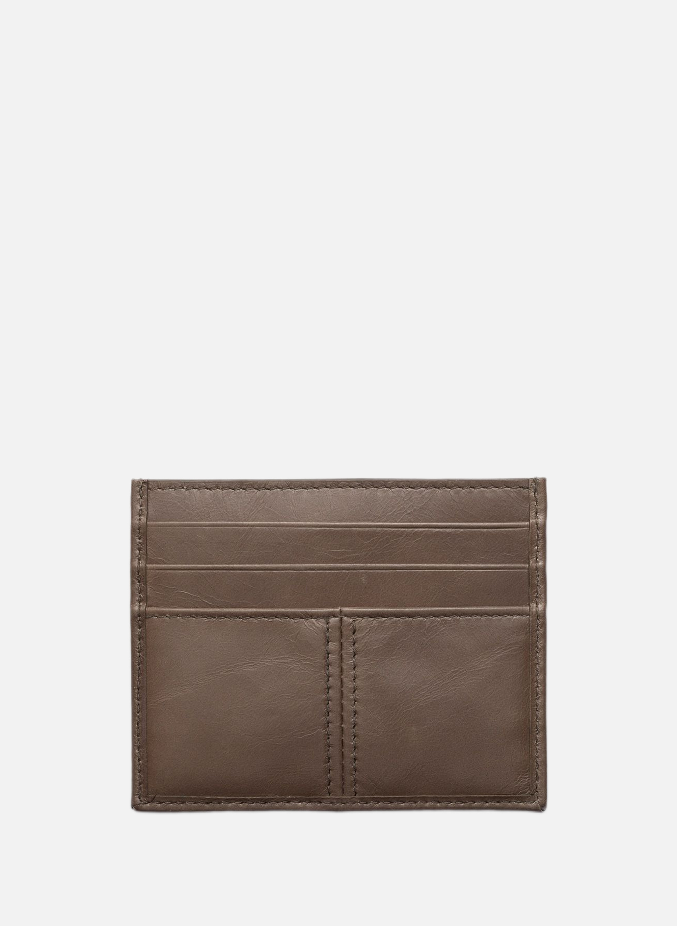Porte-cartes en cuir PRADA Gris