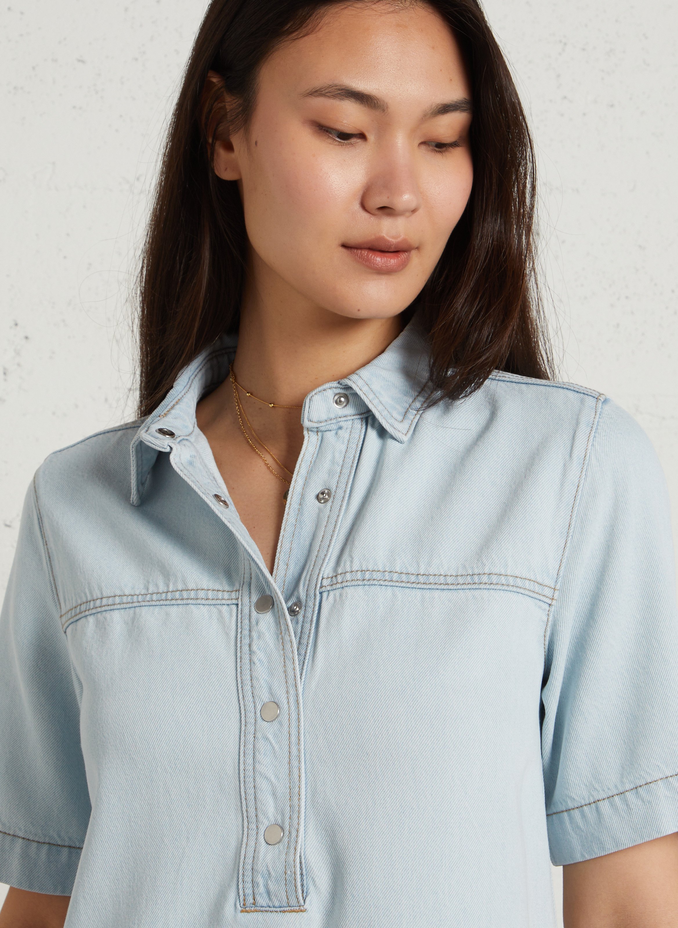 Robe midi en denim rita MAISON 123 Bleu