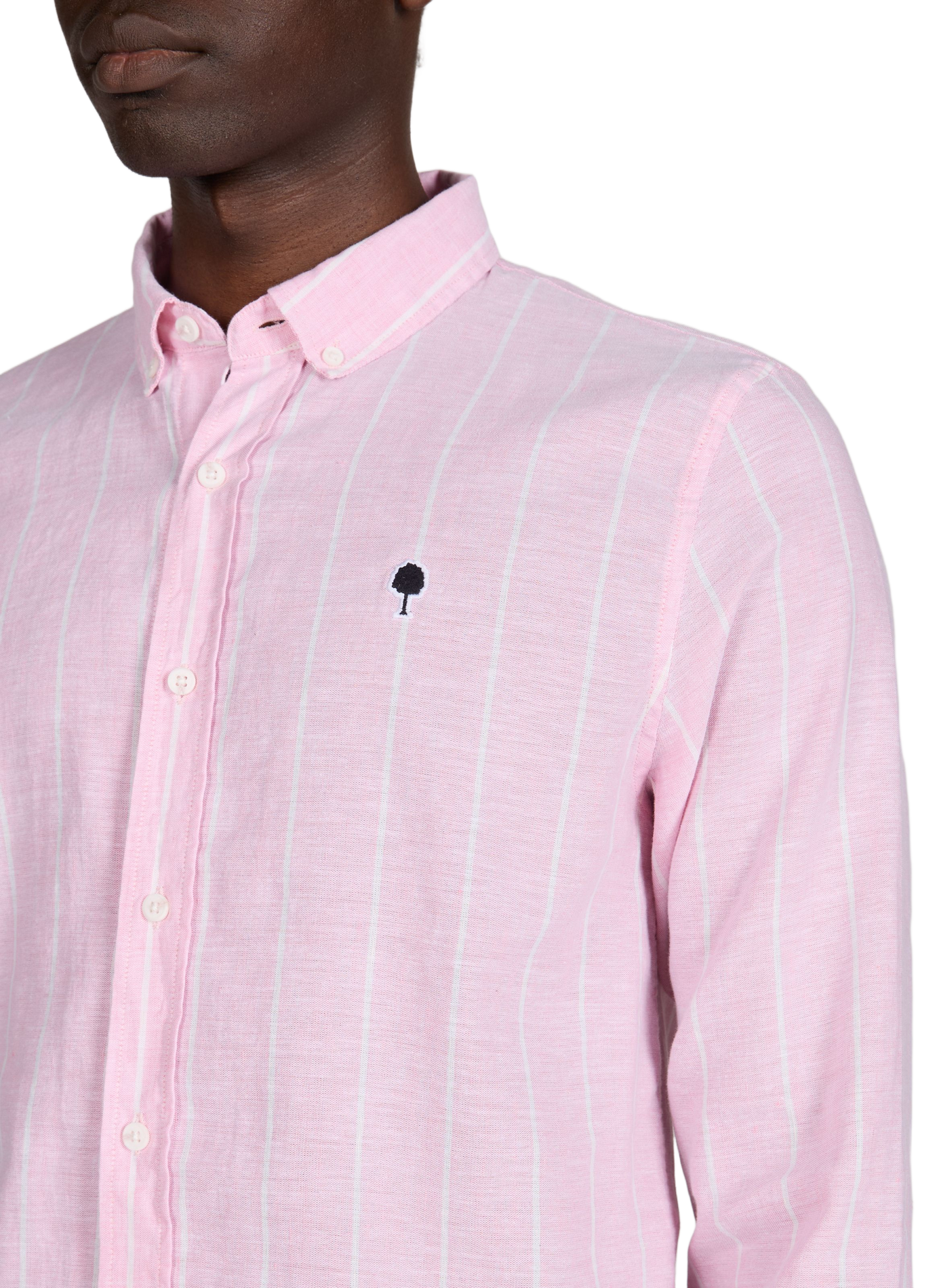 Striped Ivoy shirt in a blend of cotton and linen FAGUO Pink
