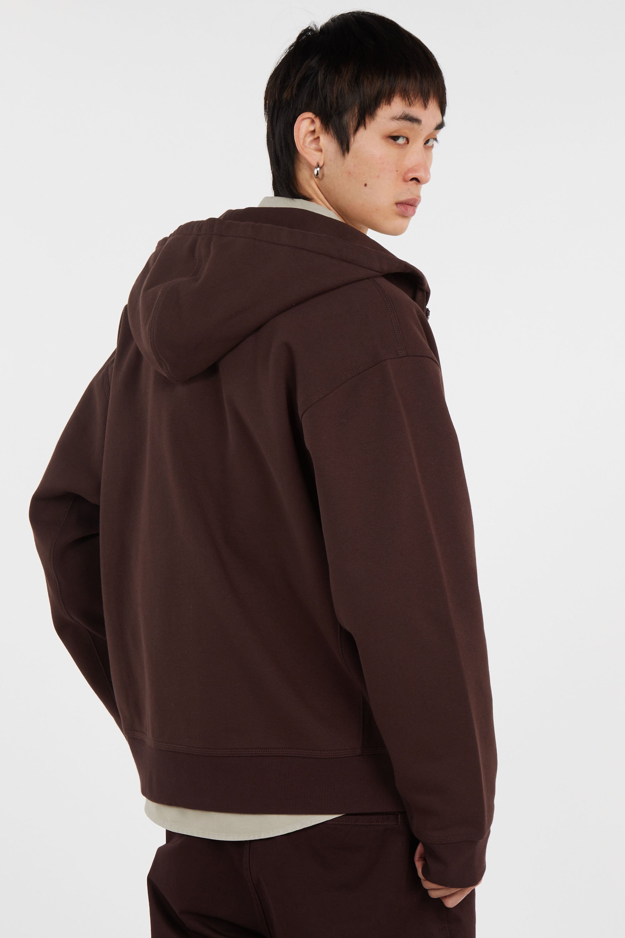 Sweatshirt zippé hooded american script CARHARTT WIP Marron