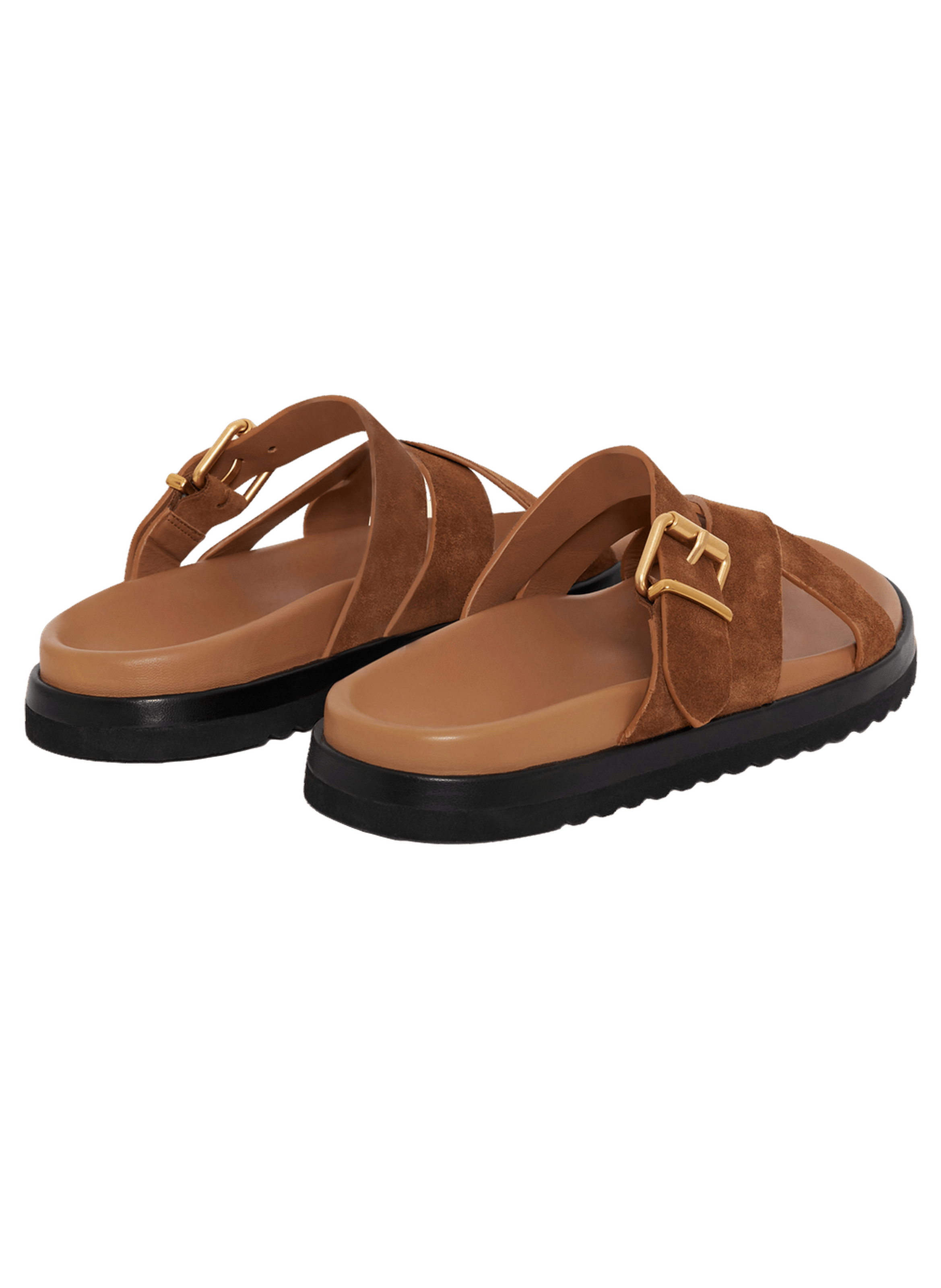 Sandales en cuir velours à semelle crantée - jean GERARD DAREL Marron