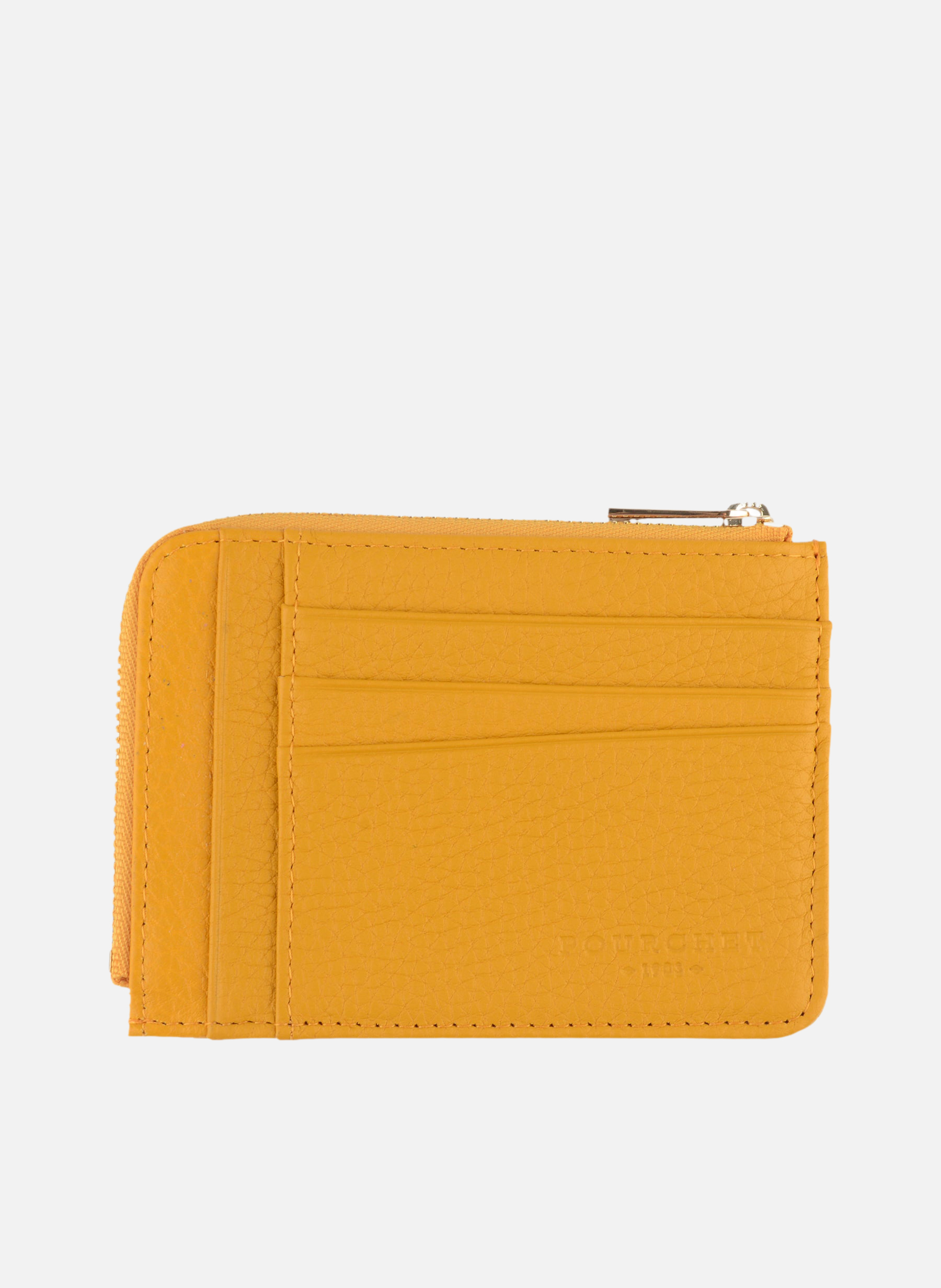 Club | porte-monnaie & porte-cartes en cuir de vachette POURCHET Jaune