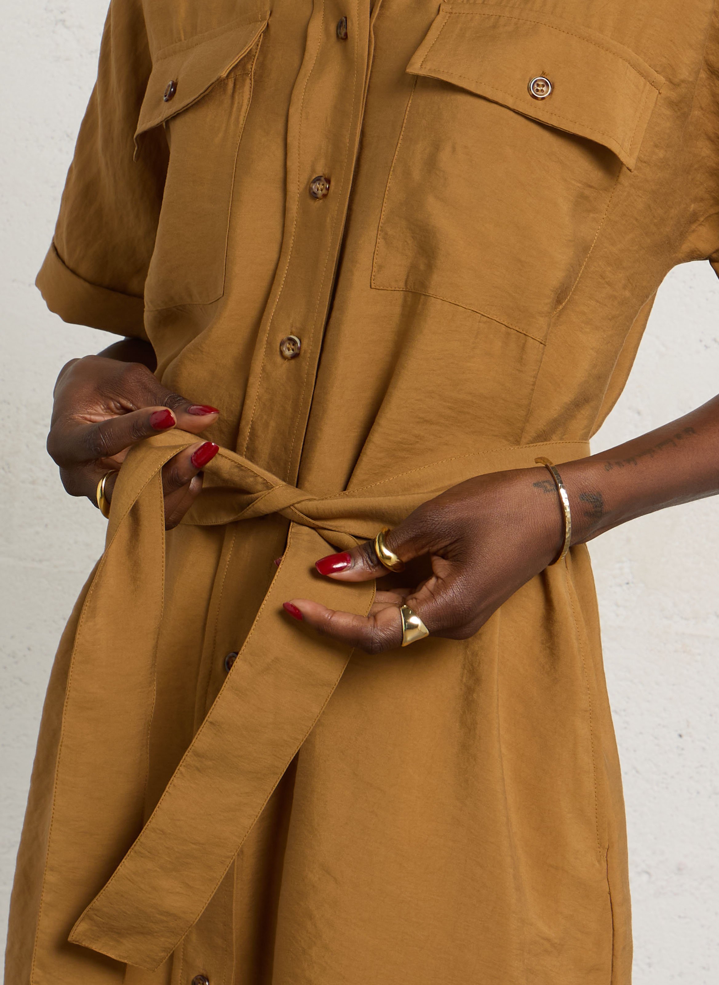 Robe midi col classique layana MAISON 123 Doré