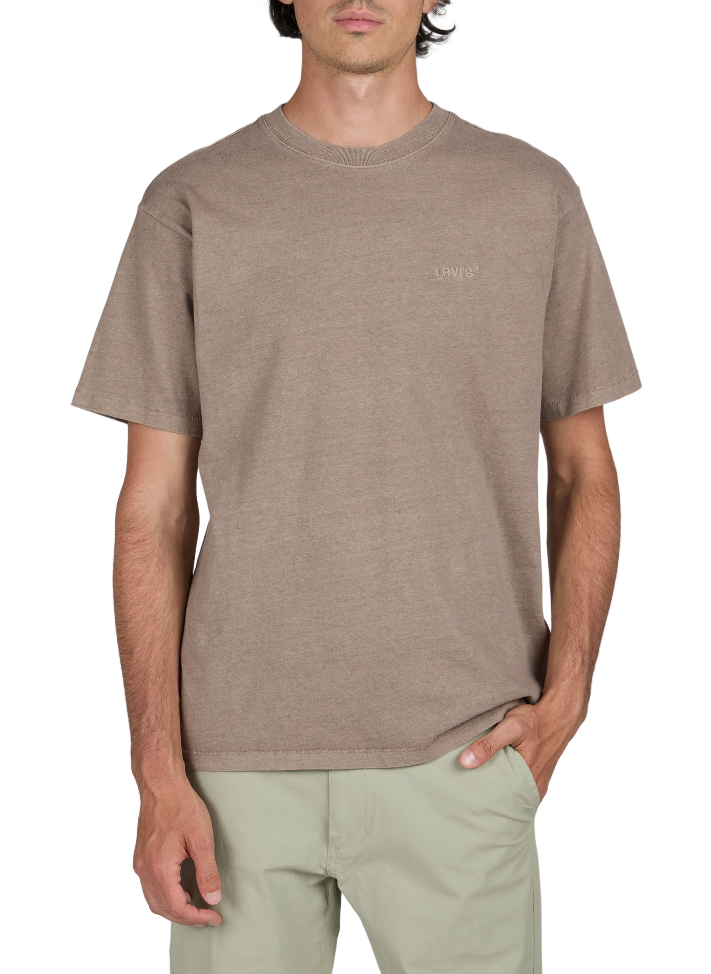 Rundhalsausschnitt T-Shirt aus Baumwolle LEVI'S Braun