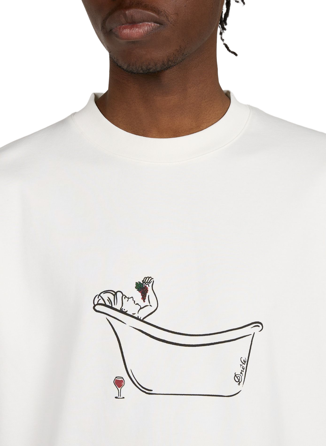 Straight-fit cotton T-shirt DROLE DE MONSIEUR White