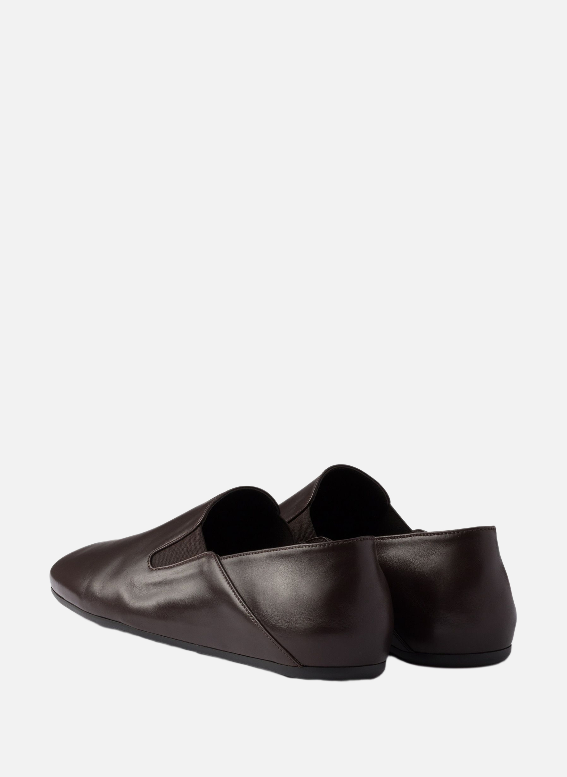 Mocassins en cuir PRADA Marron